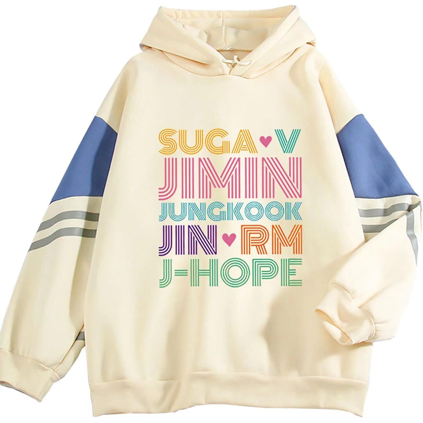 Kpop Jungkook Suga Jimin V Rm Jhope Jin Pullover Sweater Jacket Hoodie Beige
