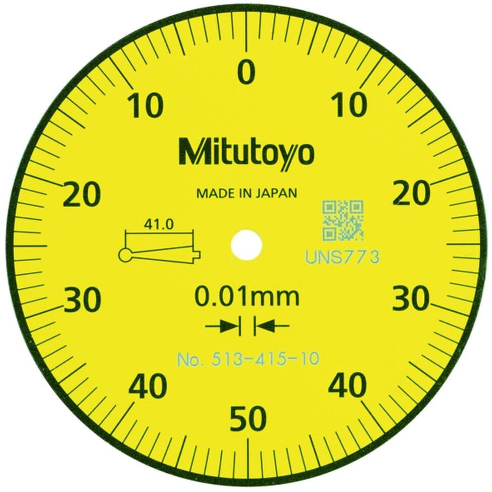 Mitutoyo 513-415-10E Dial Ti  Bas  Std 1.0 Mm  3 M Accuracy  0.01 Mm  Yellow