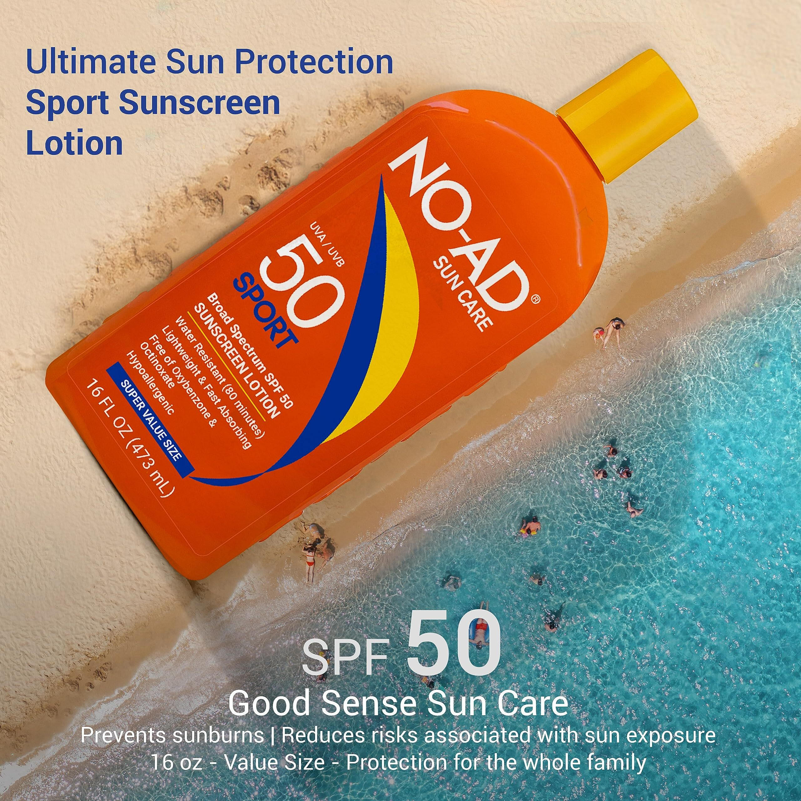 No-Ad Sport Sunscreen Lotion  Spf 50 16 Oz