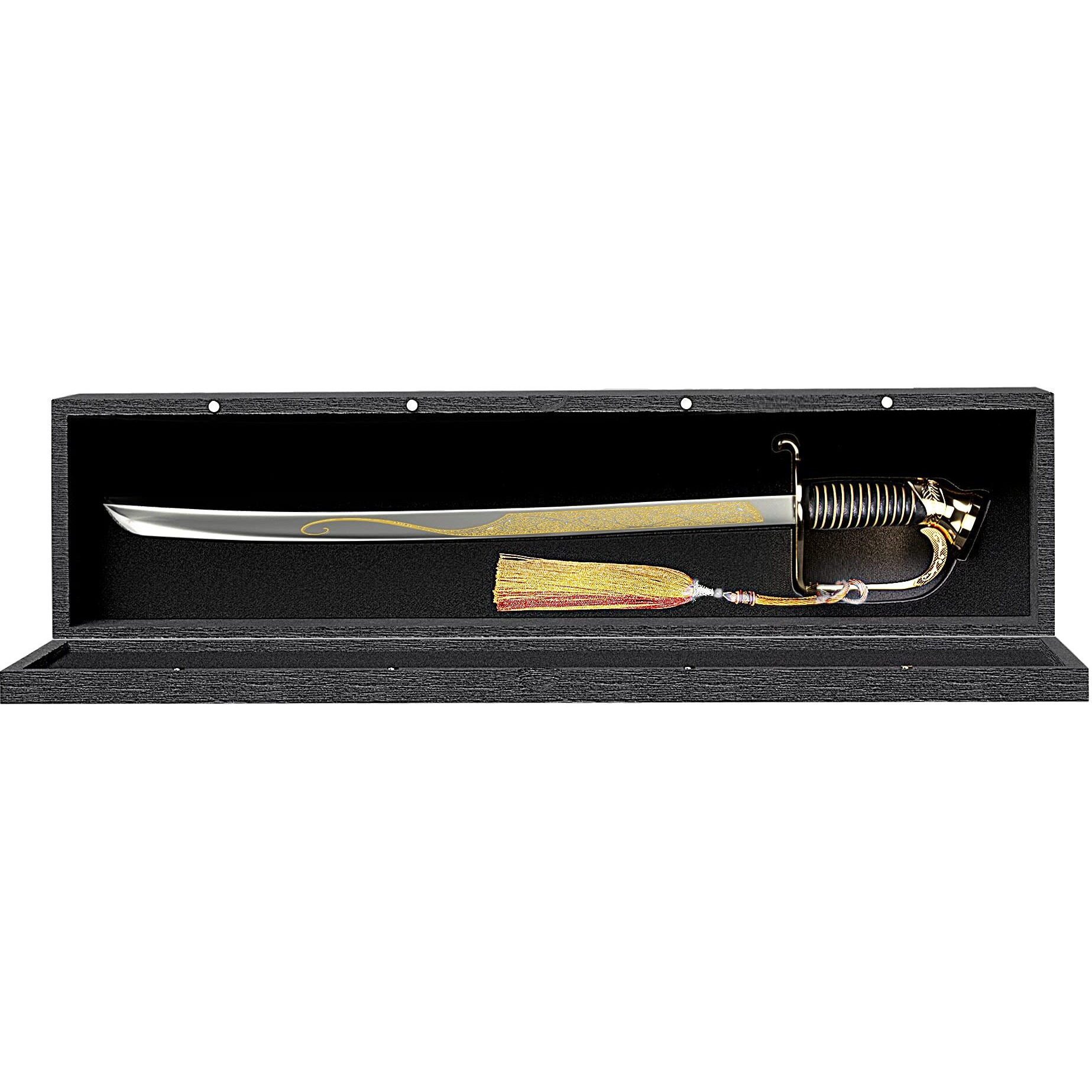 Resafy Champagne Saber With Golden Handle Champagne Wine Opener With Wooden Gift Case