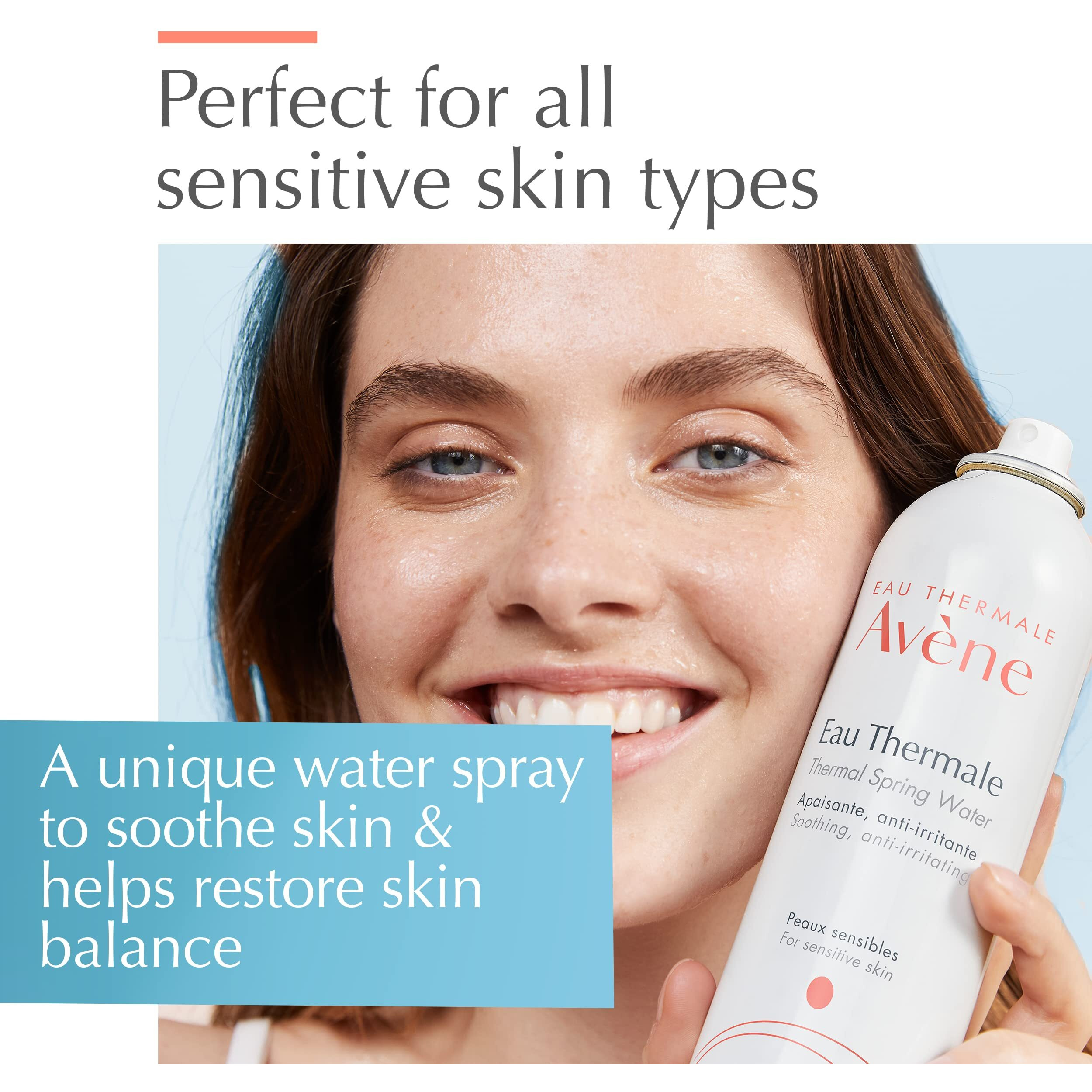 Eau Thermale Avne Thermal Spring Water  Soothing Calming Facial Mist Spray For Sensitive Skin - Travel Size - 1.6 Fl. Oz.