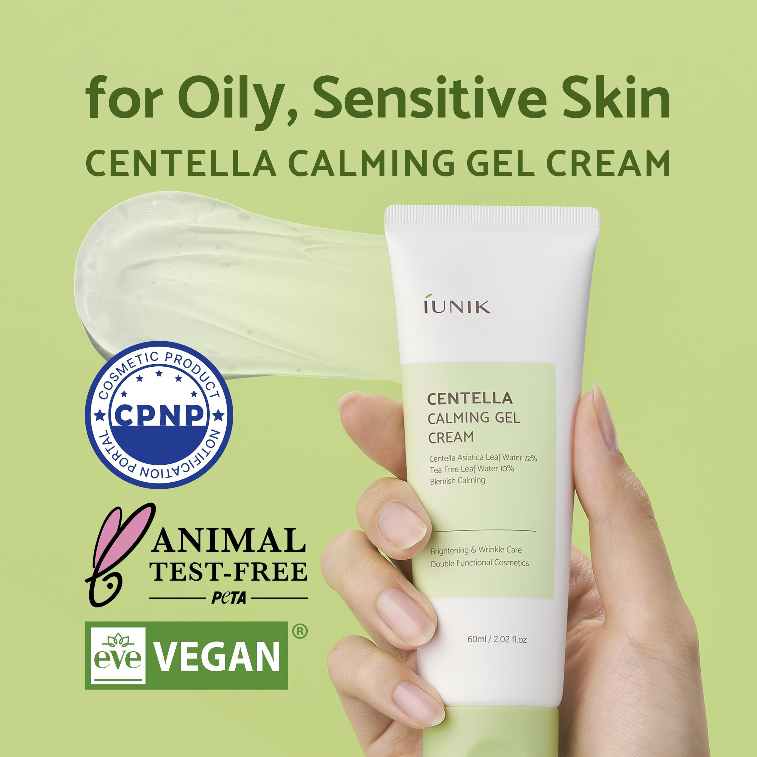 Iunik Centella Edition Skincare Set (Cream 2.02 Fl.Oz. & Mini Serum 0.51 Fl.Oz.) - Centella Asiatica And Tea Tree Leaf Waters To Soothe  Calm  Moisturize  And Protect The Skin