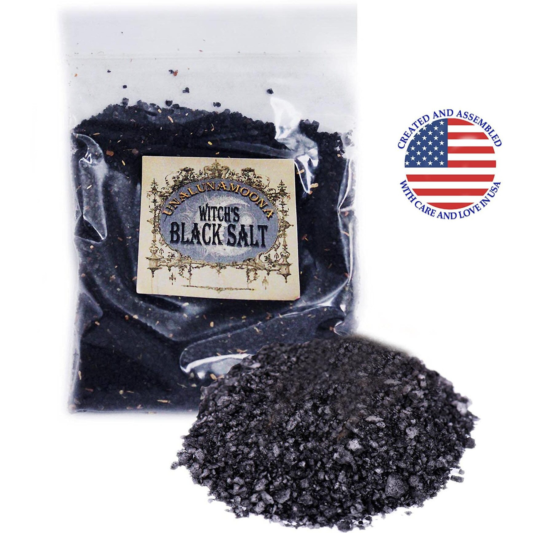 Unalunamoona Wicca Black Salt Refill  Black Salt For Protection  Black Salt Witchcraft  Empath Protection  Witch Salt  Witchcraft Supplies And Tools  Black Salt Wicca  Charged Using Dark Moon
