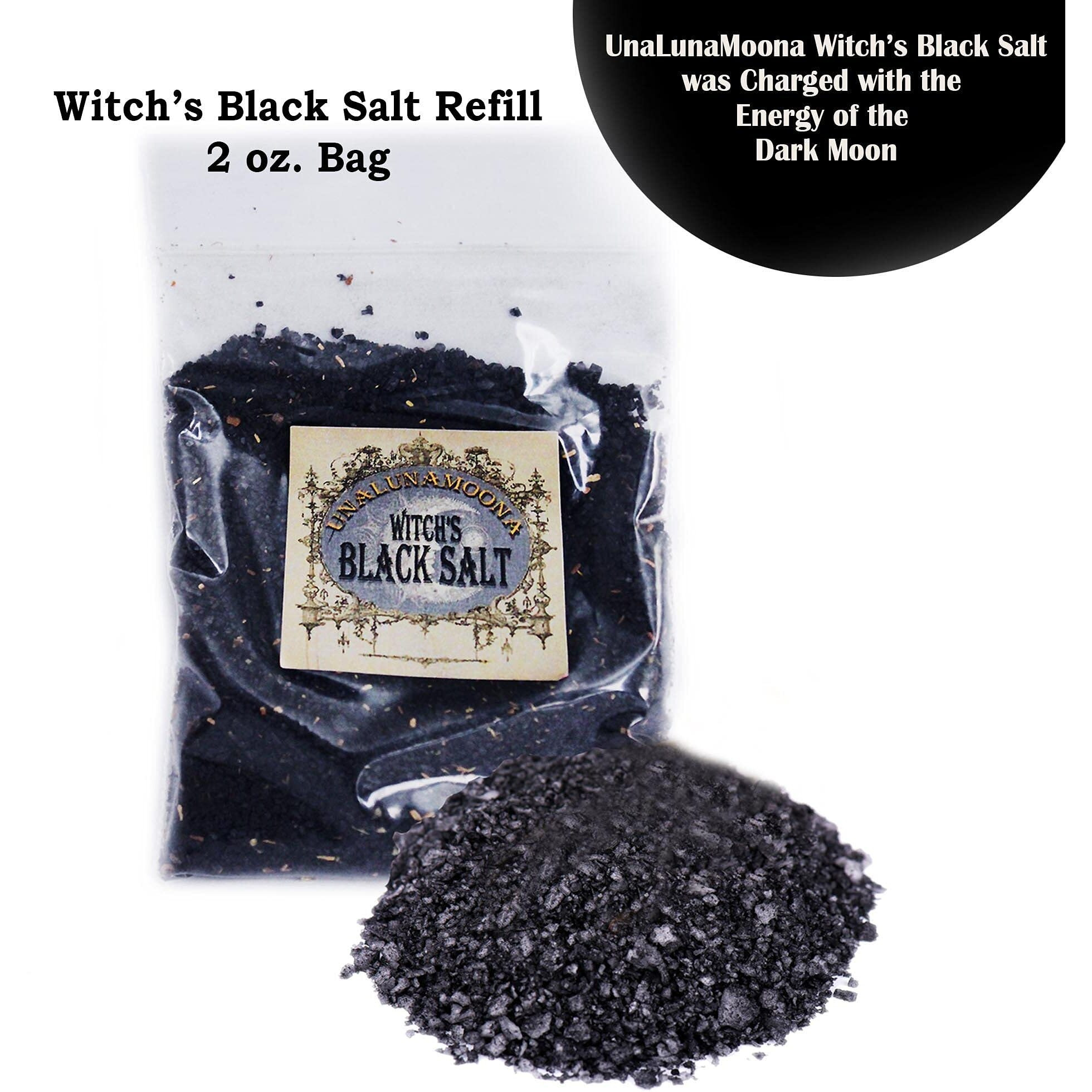 Unalunamoona Wicca Black Salt Refill  Black Salt For Protection  Black Salt Witchcraft  Empath Protection  Witch Salt  Witchcraft Supplies And Tools  Black Salt Wicca  Charged Using Dark Moon