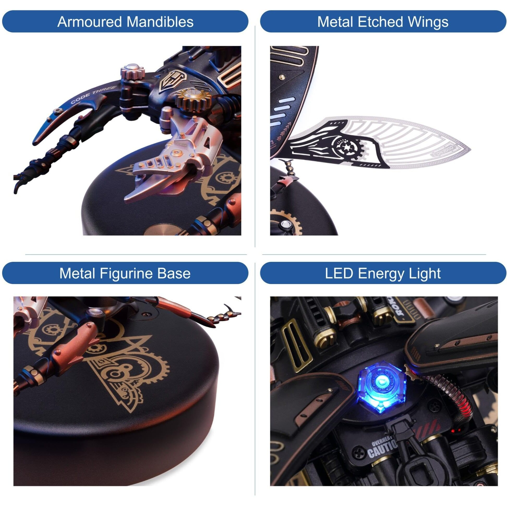 Robotime Mi03 Model Kits For Adults/Teens-Storm Beetle Model Building Kits-115 Pieces Mechanical 3D Puzzle-Birthday Gift For Men-Aesthetic Desk Toy Decor