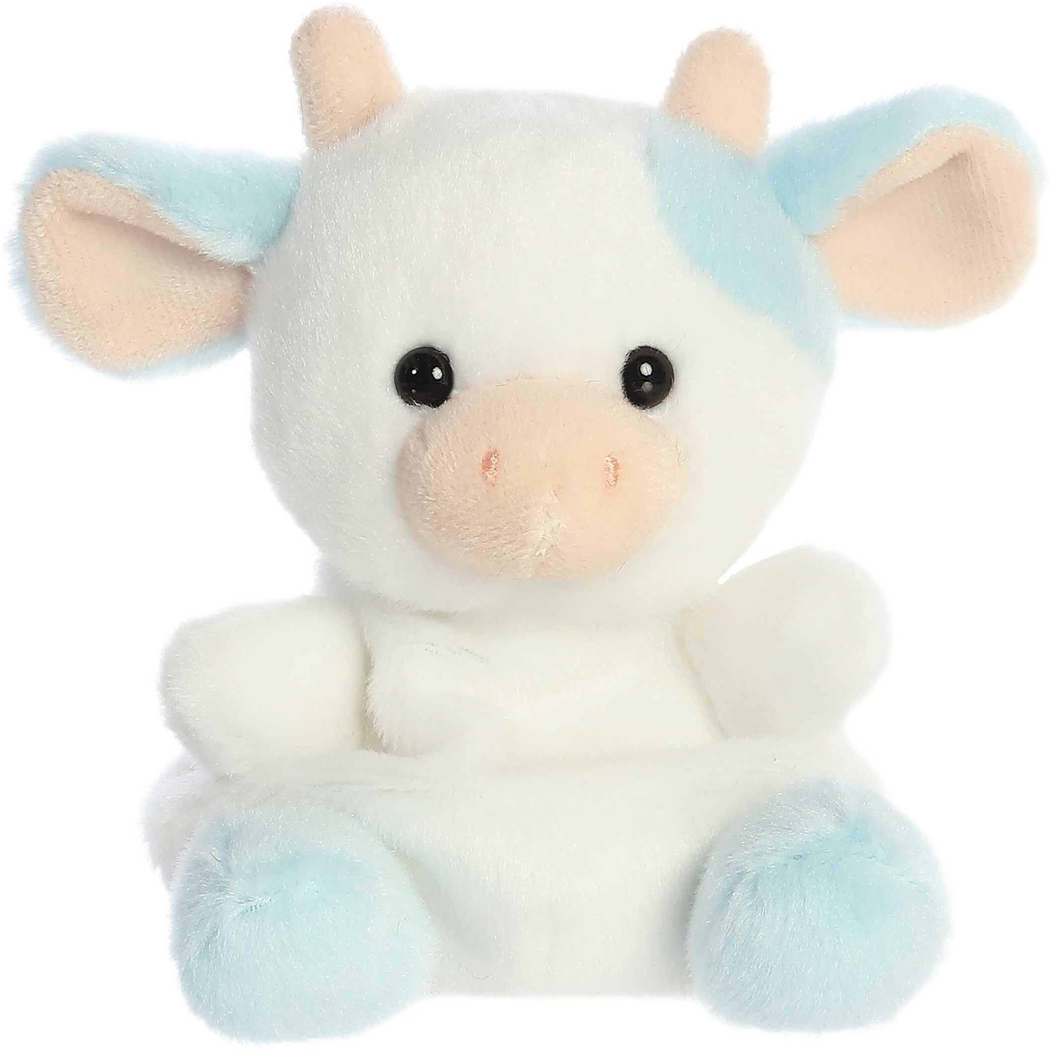 Aurora Adorable Palm Pals Skyla Blueberry Cow Stuffed Animal - Pocket-Sized Play - Collectable Fun - Blue 5 Inches