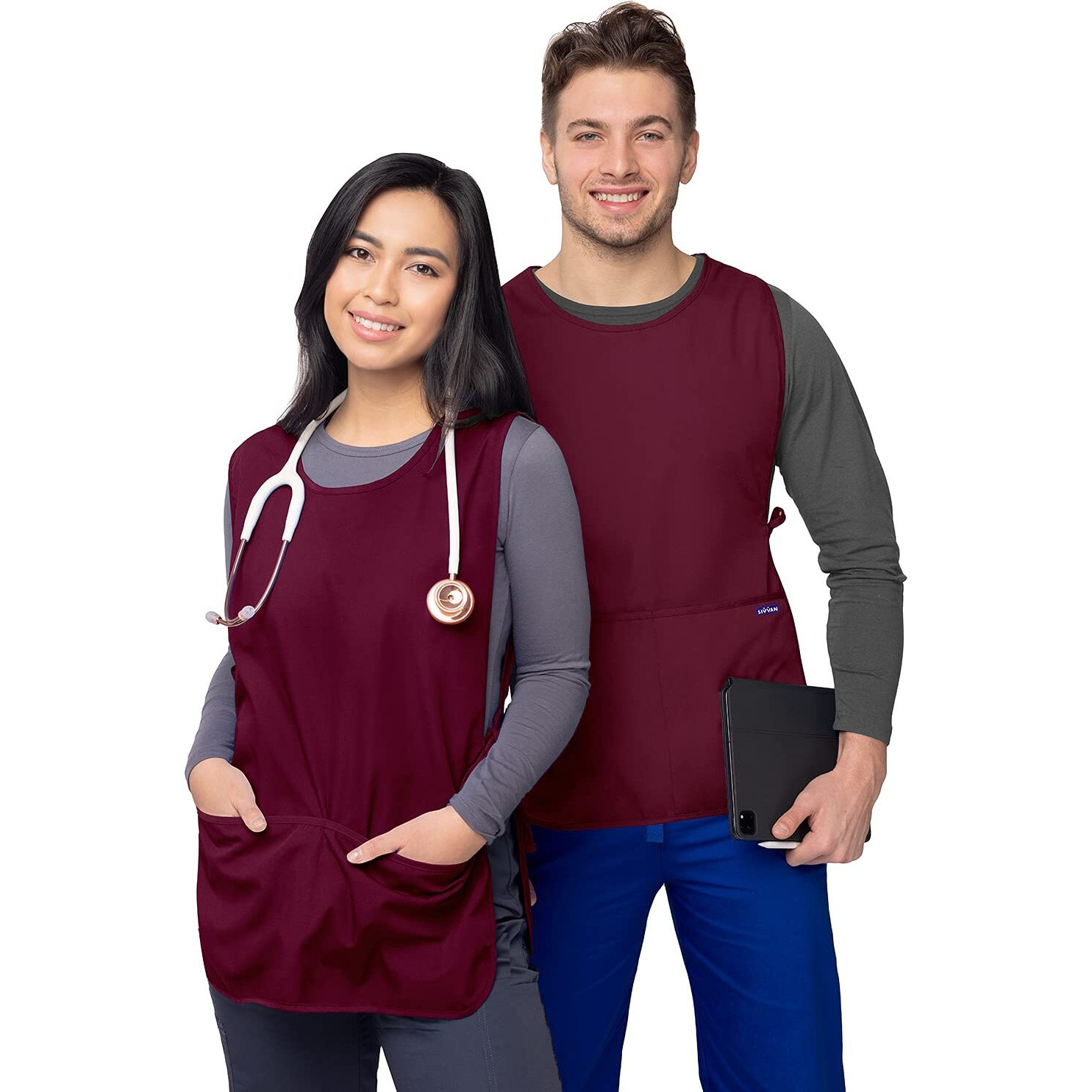 Sivvan Unisex Apron - Cobbler Apron 3-Pack - S87003 - Burgundy - R