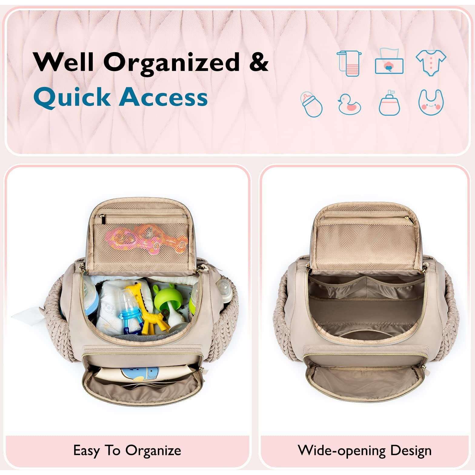 Mommore Diaper Bag Small Diaper Backpack Stylish Newborn Baby Mini Maternity Bags Travel Backpacks With Insulated Pockets  Changing Pad  Stroller Straps