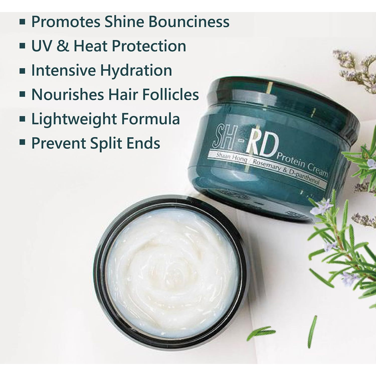 Sh-Rd Protein Cream For Dry Damaged Hair | Protein Leave-In Conditioner To Restore  Revitalize And Repair Split Ends | Conditioning Hair Cream For All Hair Types - 1.69Oz/50Ml