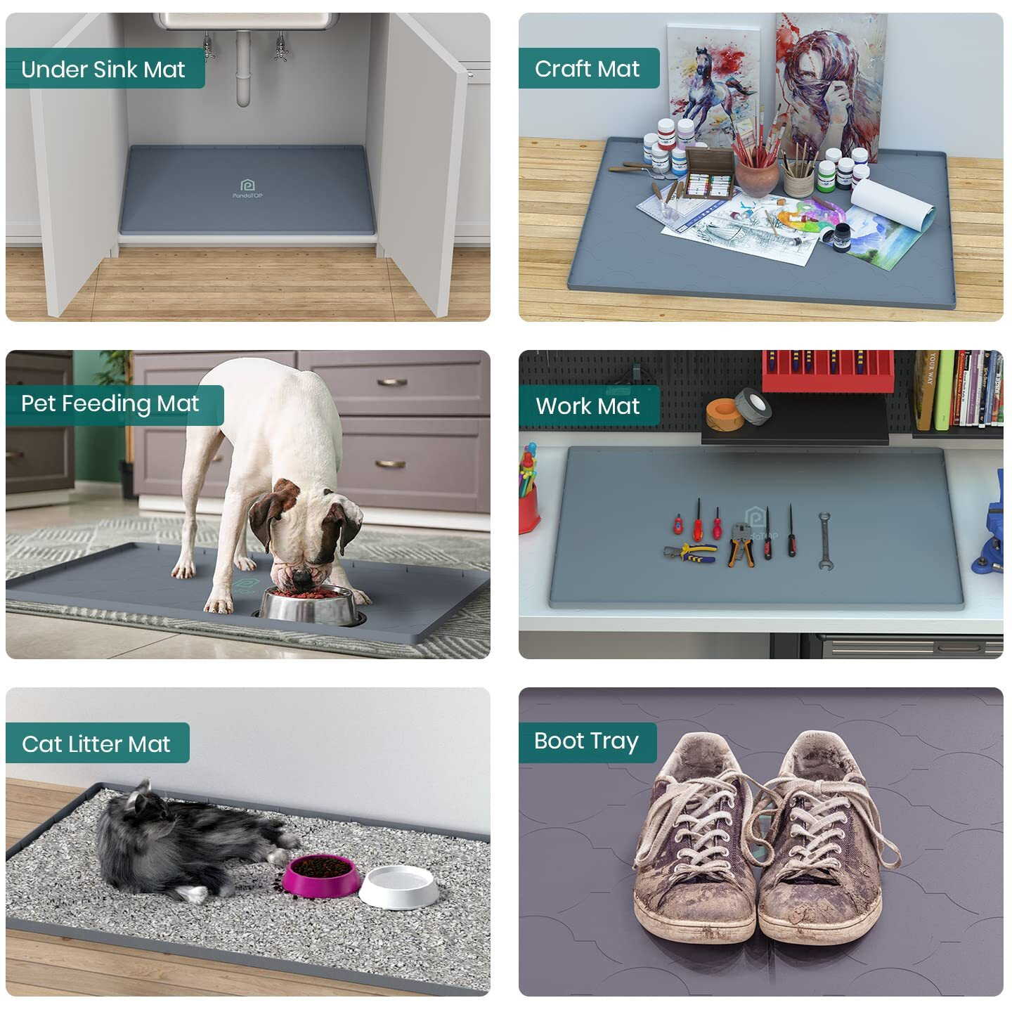 Under Sink Mat  28"" X 19"" Silicone Kitchen Cabinet Tray  Waterproof & Flexible Under Sink Liner For Kitchen Bathroom And Laundry Room