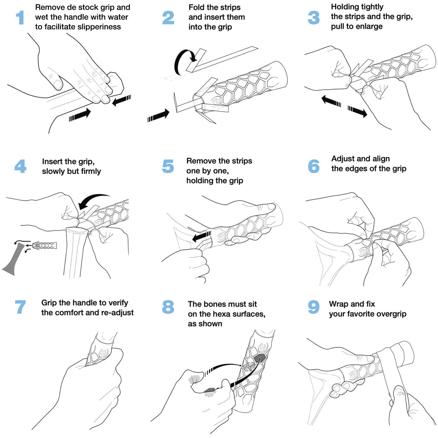 Hesacore Padel Tour Grip - 5.25 Inches - Comfortable Grip For Tennis Elbow  Increased Grip Strength  Less Vibrations  Finger Support  Helps Sweaty Hands - Perfect For Club Players  Size Small