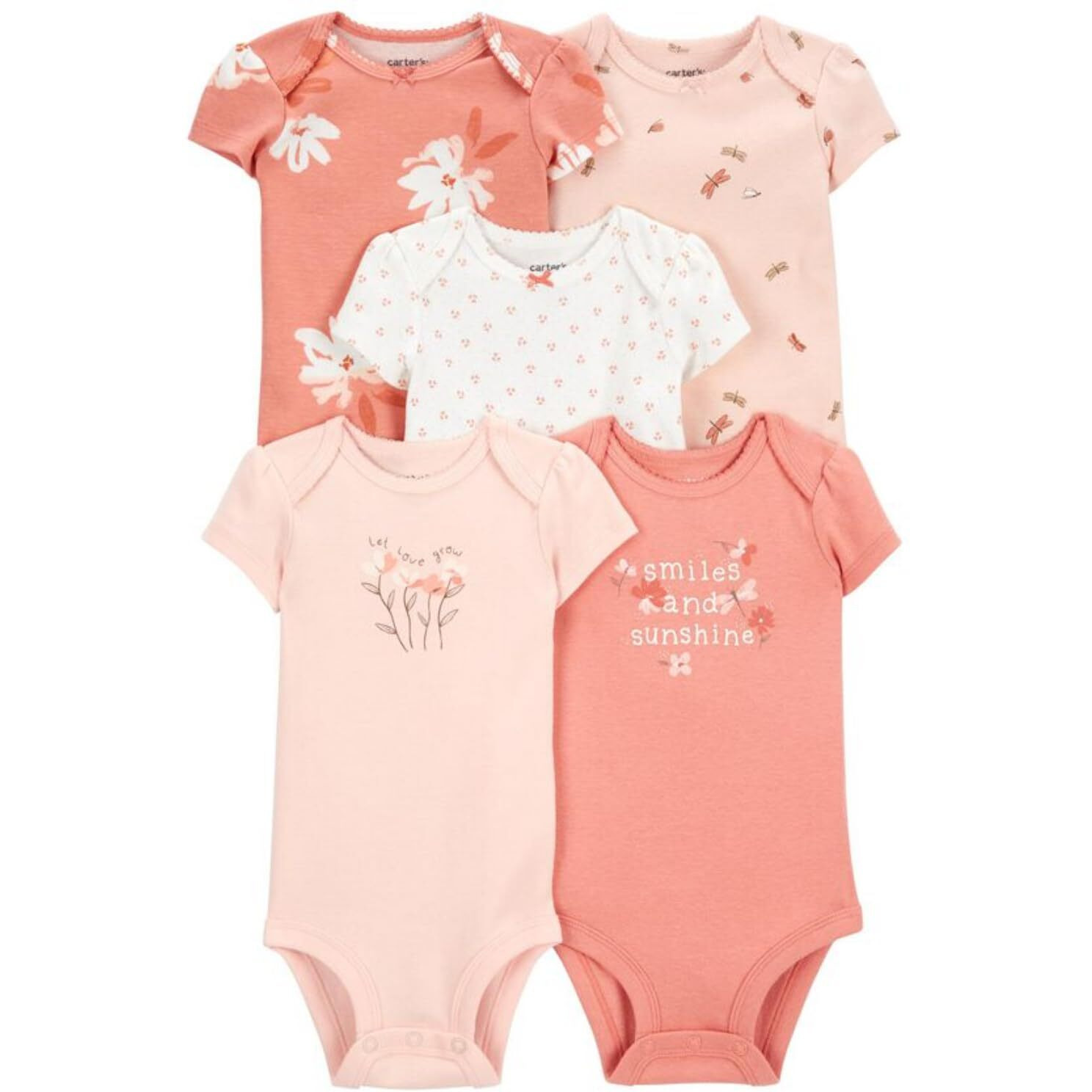 Carter's Baby-Girls Multi-Pk Bodysuits (Pink/White Love  24 Months)