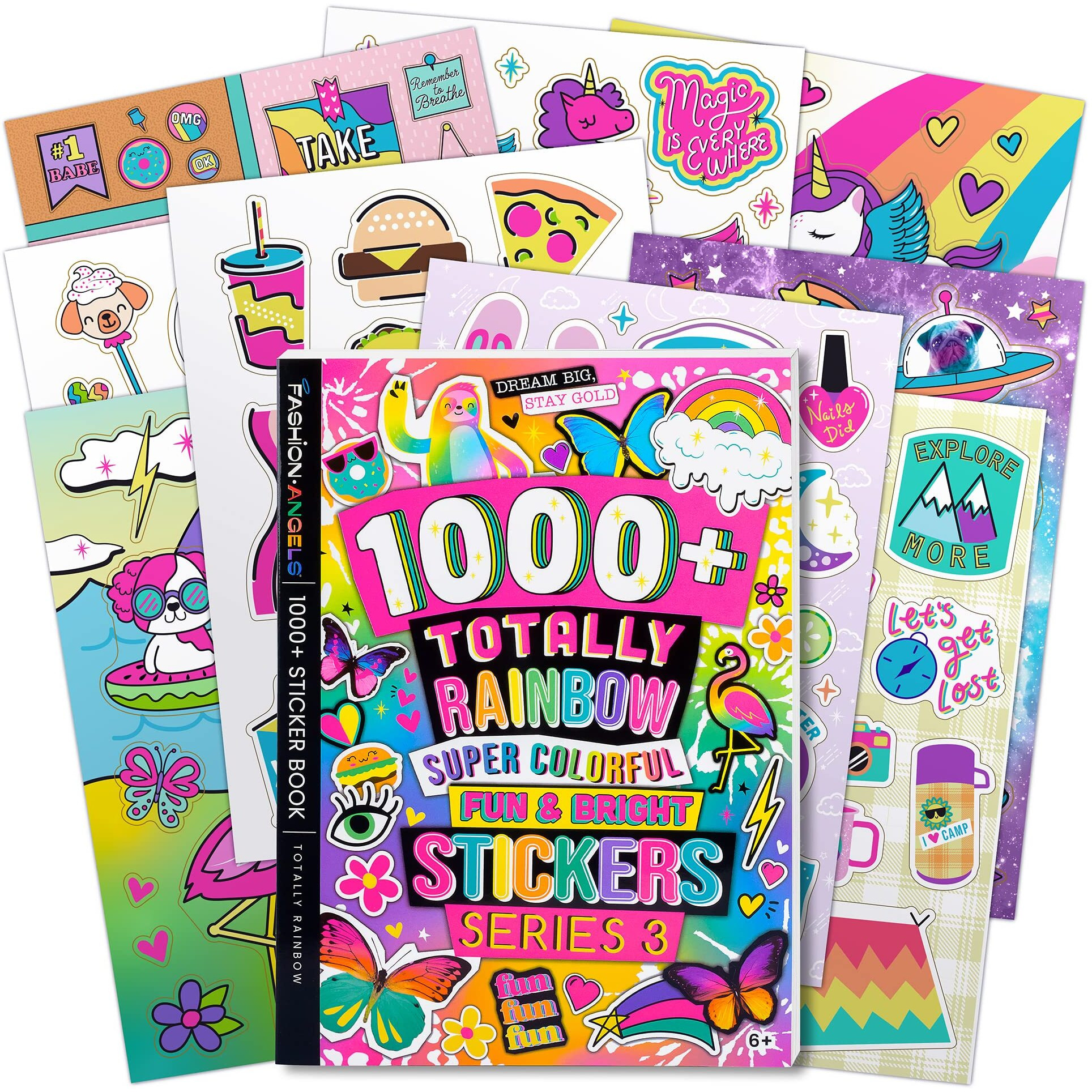 Fashion Angels 1000+ Totally Rainbow Colorful Fun Craft Stickers For Scrapbooks  Planners  Gifts And Rewards  40-Page Sticker Book For Kids Ages 6+ And Up