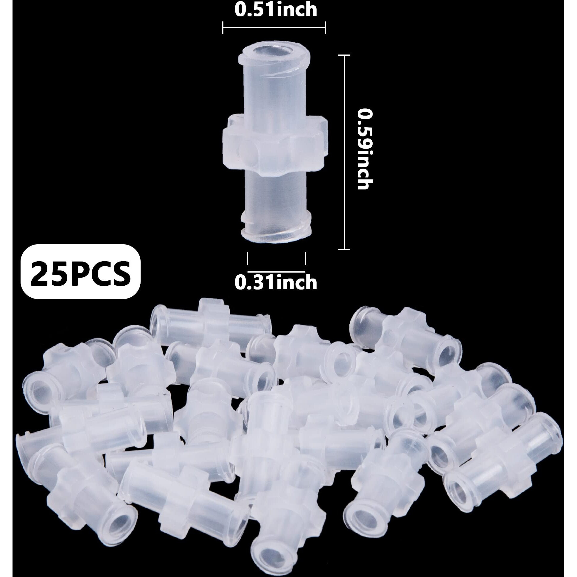 25Pcs Luer Lock To Luer Lock Connector  Female Luer Syringe To Syringe Transfer Joint Pp Syringe Adapter Coupler (25)