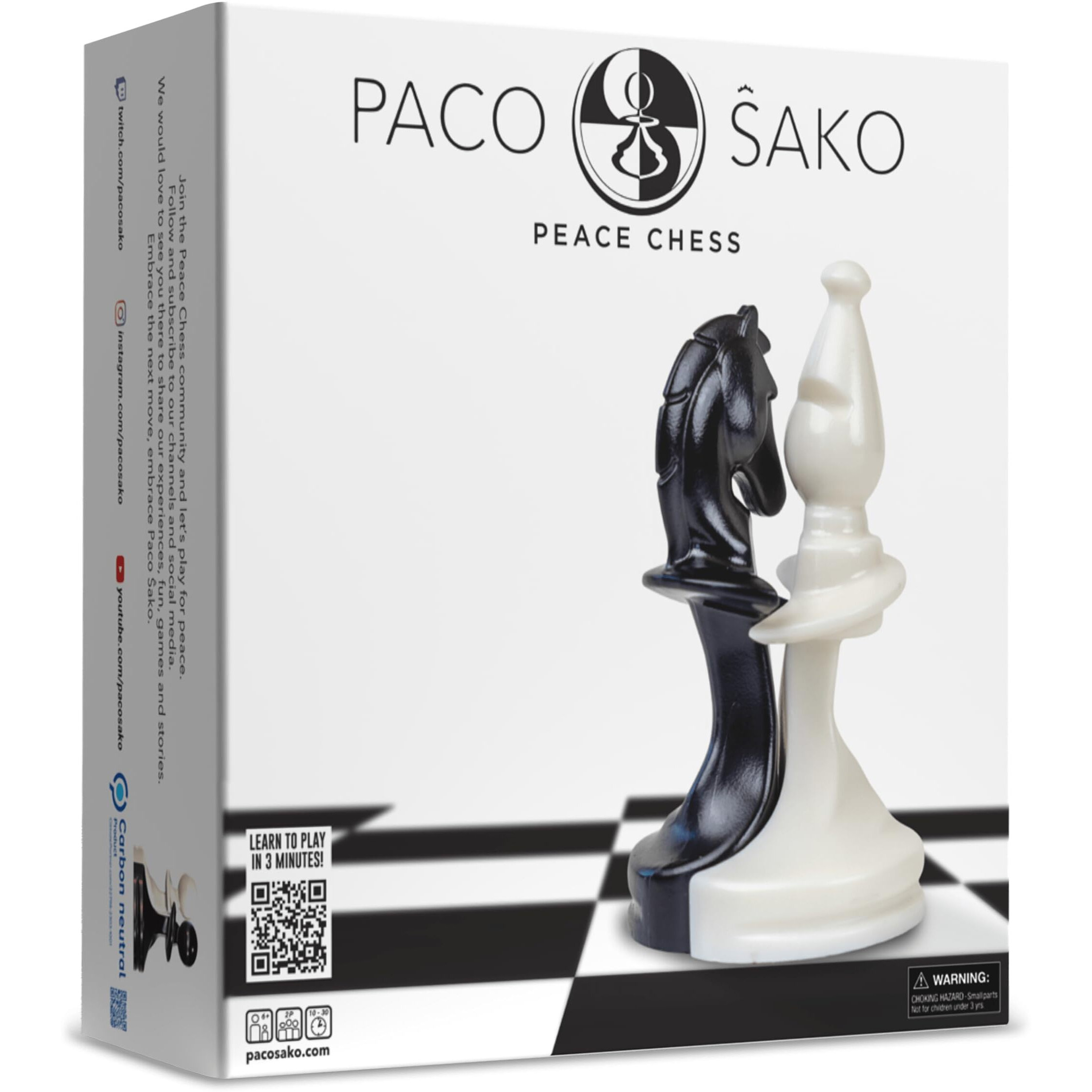 Paco Sako Peace Chess Game  Super Fun For Chess Lovers  Make Peace While Playing Chess Foe 2 Players  Not War - Board Game For Peace Makers