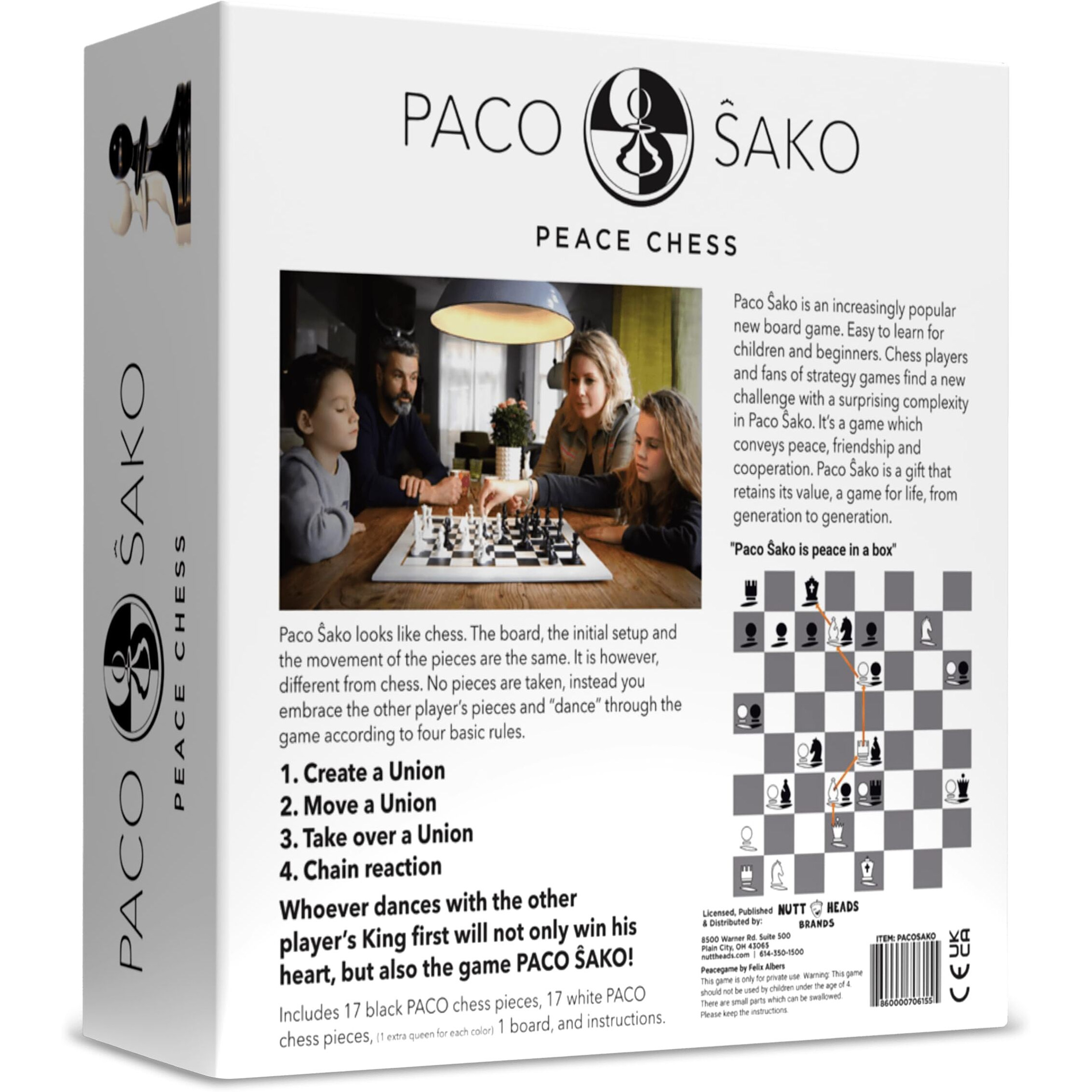 Paco Sako Peace Chess Game  Super Fun For Chess Lovers  Make Peace While Playing Chess Foe 2 Players  Not War - Board Game For Peace Makers