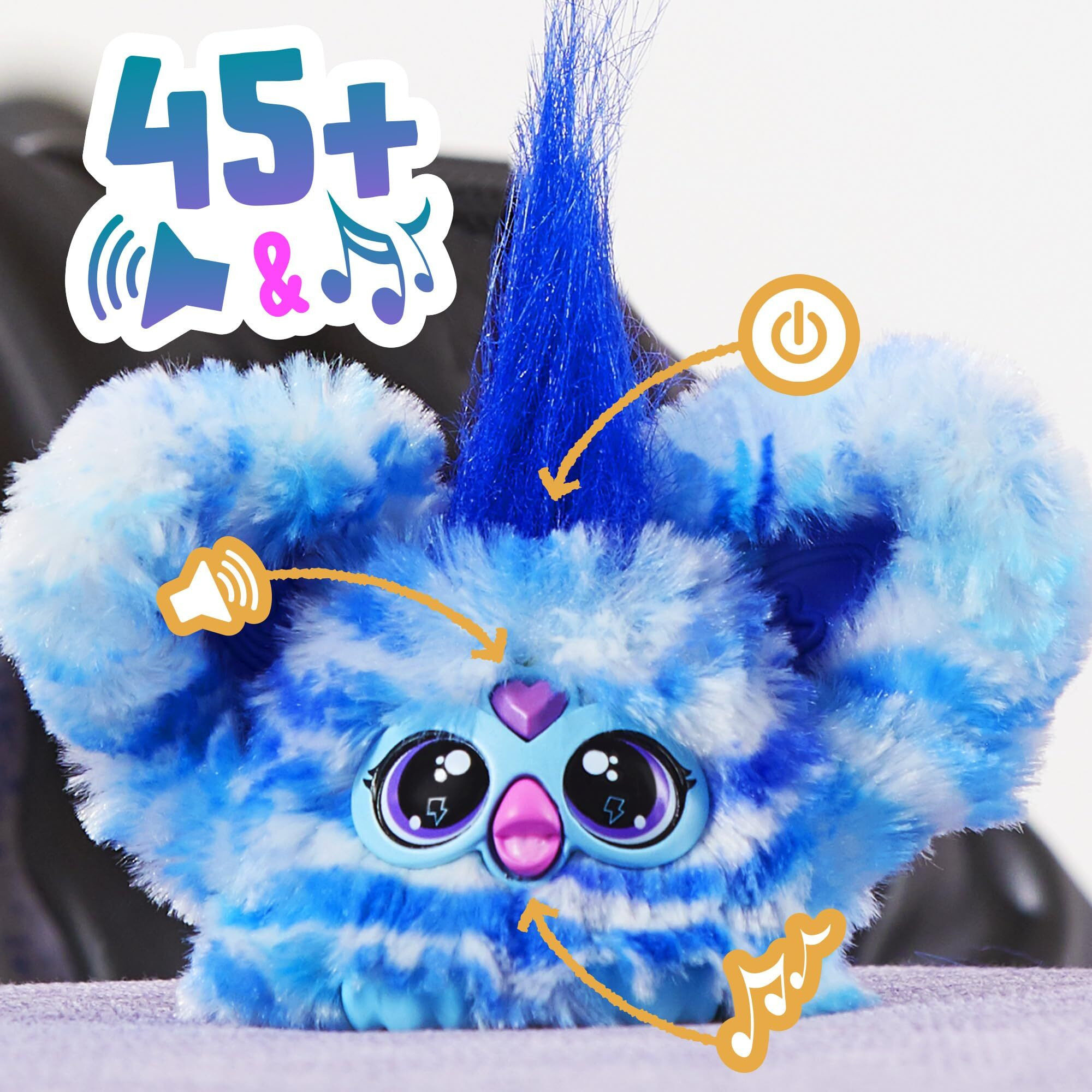 Furby Furblets 2-Pack  Mini Friends Pix-Elle & Ooh-Koo  45+ Sounds Each  Music & Furbish Phrases  Electronic Plush Toys  Multicolor & Blue/White  Ages 6+
