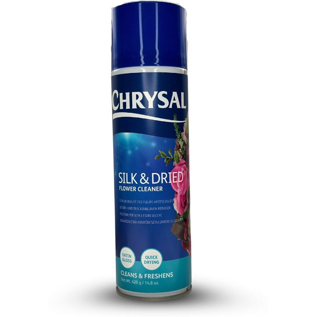 Chrysal Silk & Dried Flowers Cleaner Spray (16.9 Oz) - Floral Supplies For Artificial Plants - Flower Arrangements Supplies - Ideal Florist Supplies - Artificial Plant Accessories - Silk Plants Cleane