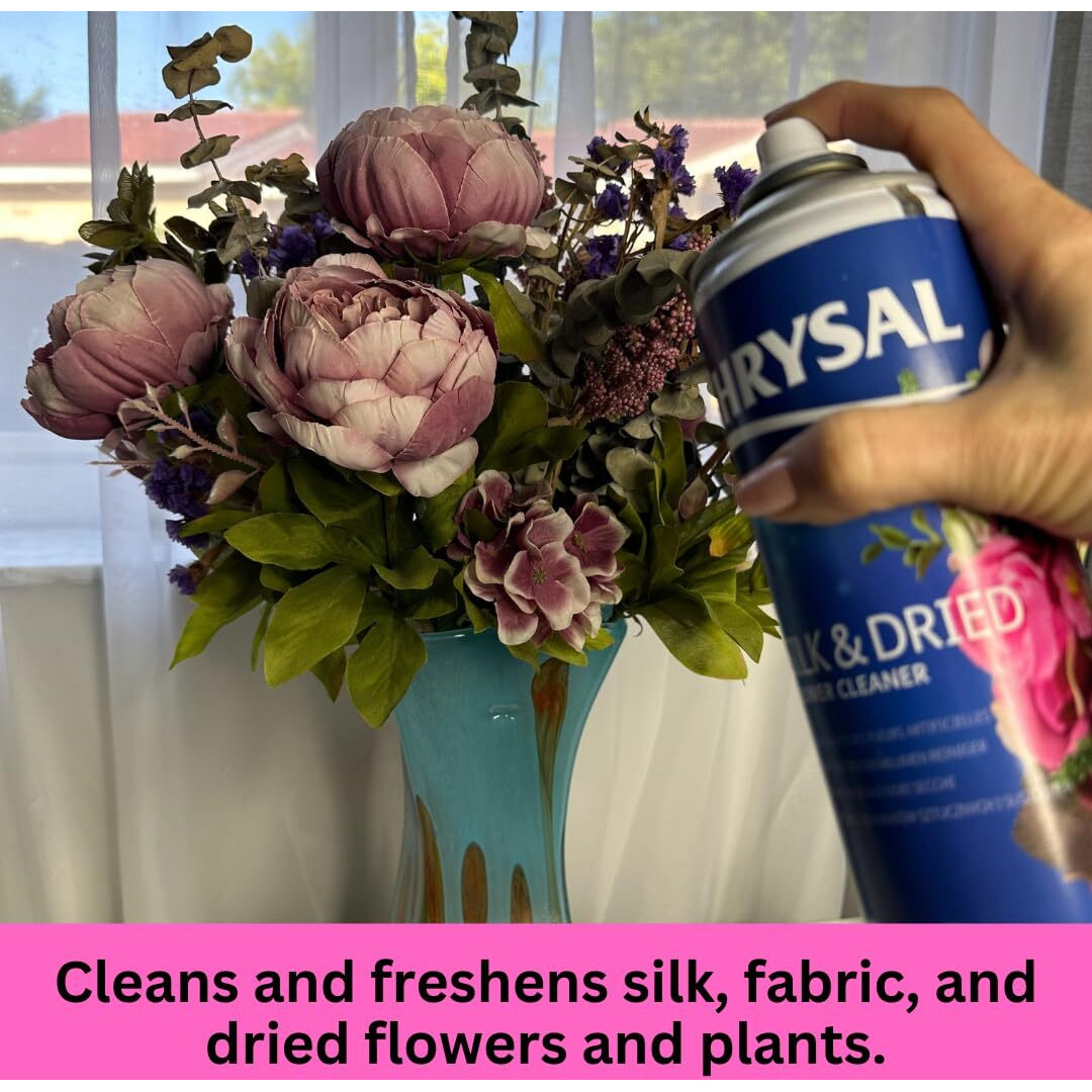 Chrysal Silk & Dried Flowers Cleaner Spray (16.9 Oz) - Floral Supplies For Artificial Plants - Flower Arrangements Supplies - Ideal Florist Supplies - Artificial Plant Accessories - Silk Plants Cleane