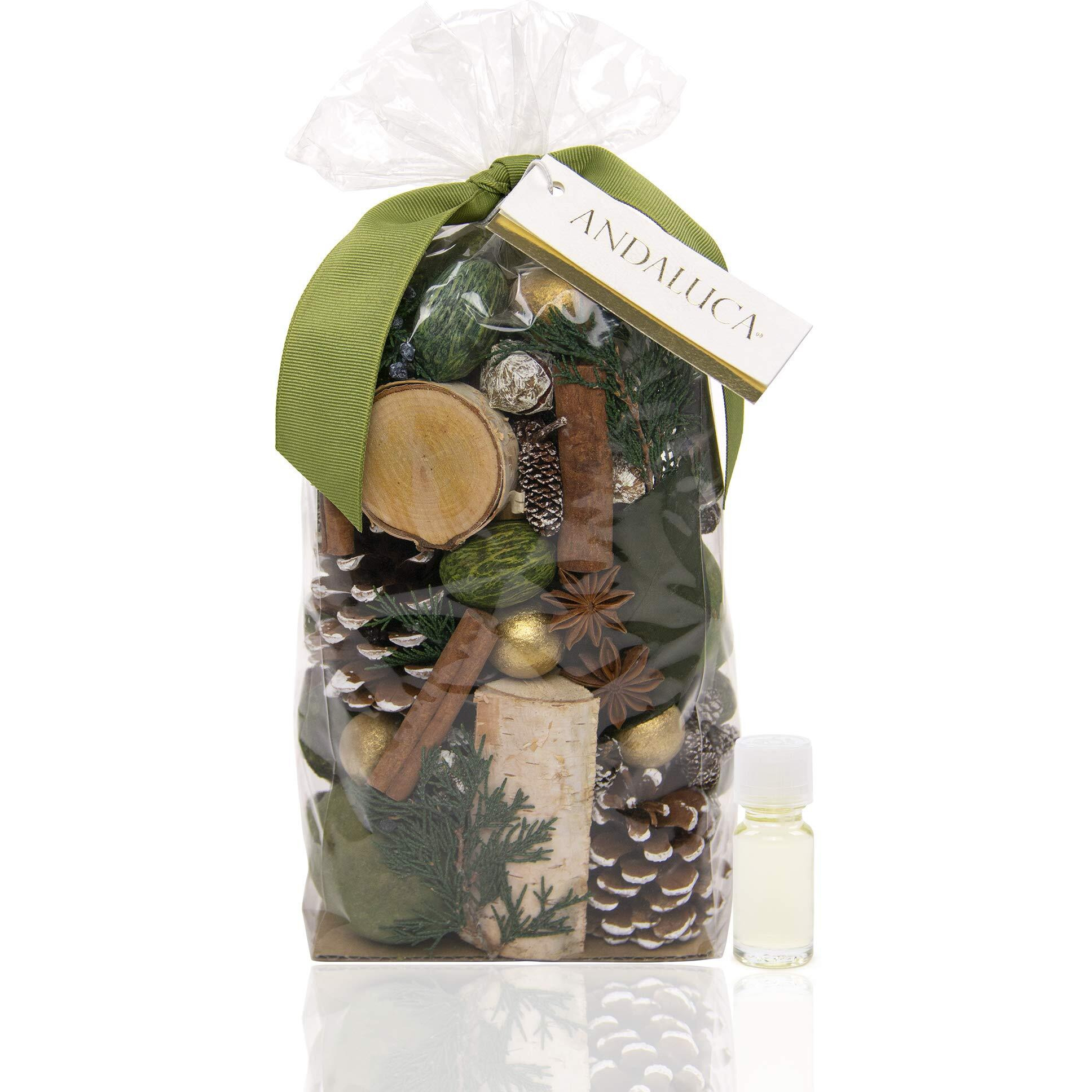 Andaluca Evergreen Pine Scented Potpourri | Made In California | 20 Oz Bag + Fragrance Vial