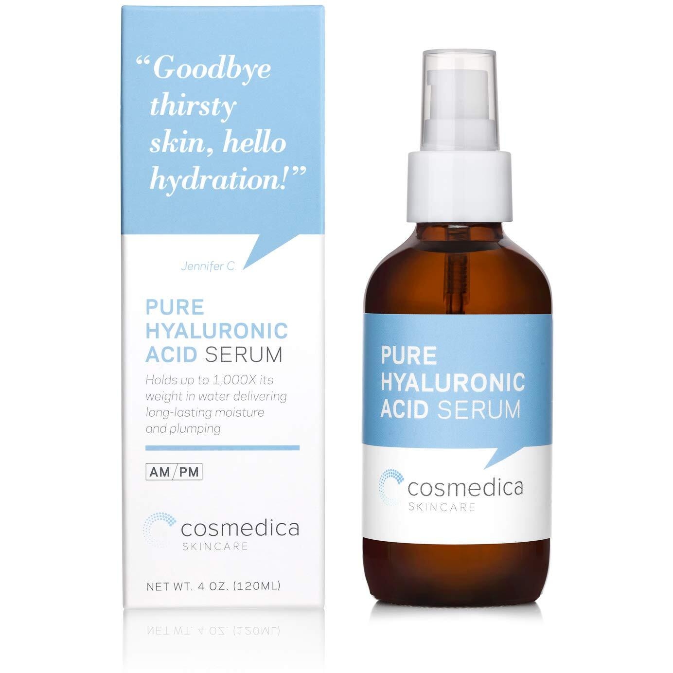 Cosmedica Hyaluronic Acid Serum For Skin - 4 Fl. Oz Hydrating Facial Moisturizer With Anti-Aging Skin Care Properties. Beauty And Skin Care