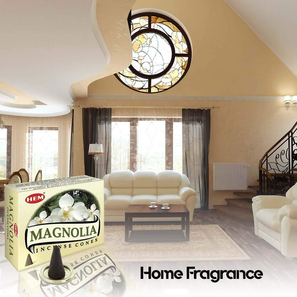 Magnolia - Case Of 12 Boxes  10 Cones Each - Hem Incense From India