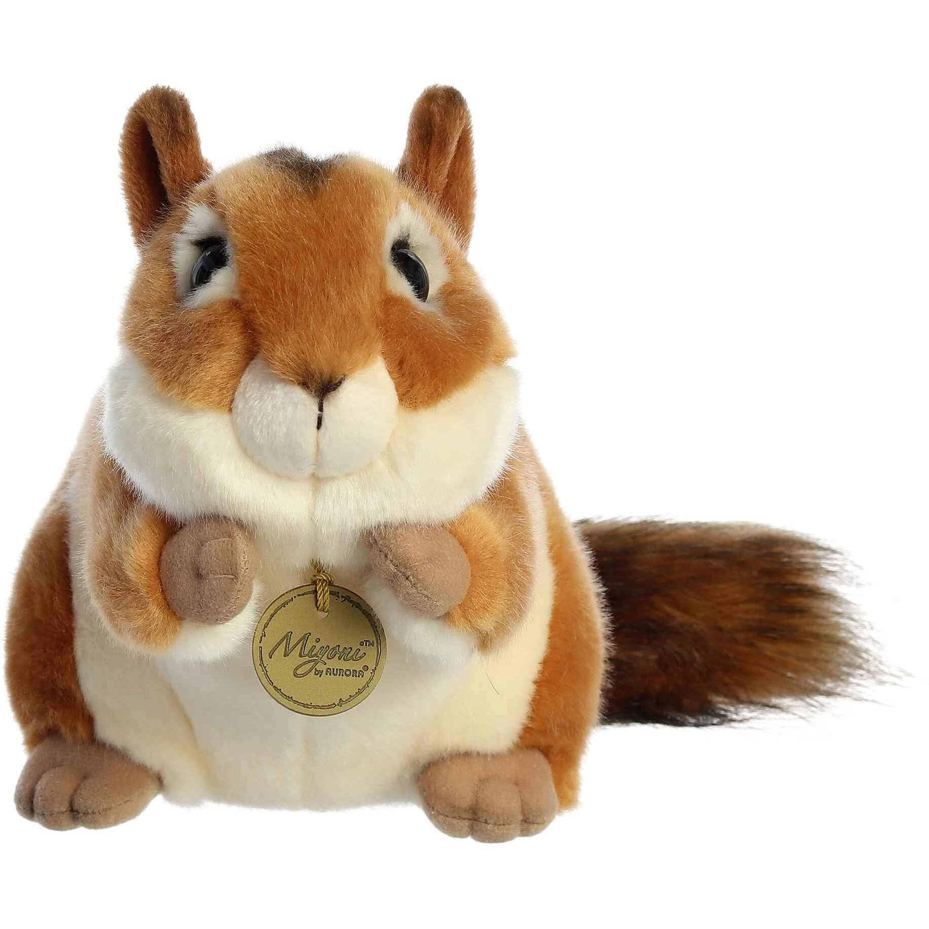 Aurora Realistic Miyoni Chipmunk Stuffed Animal - Lifelike Detail - Cherished Companionship - Brown 9 Inches