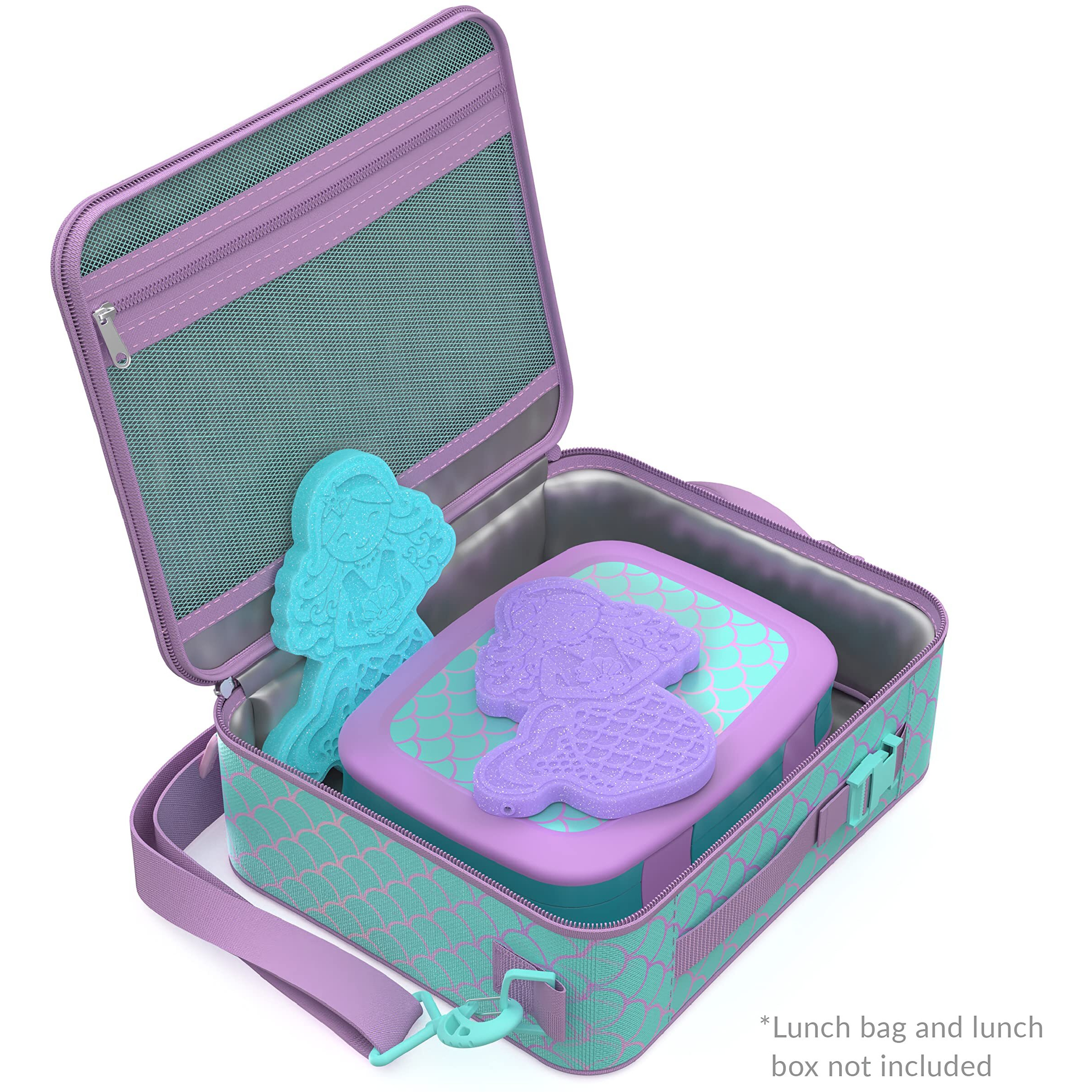 Bentgo Buddies Glitter Reusable Ice Packs - Slim Ice Packs For Lunch Boxes  Lunch Bags  And Coolers - Multicolored 4-Pack (Mermaid)