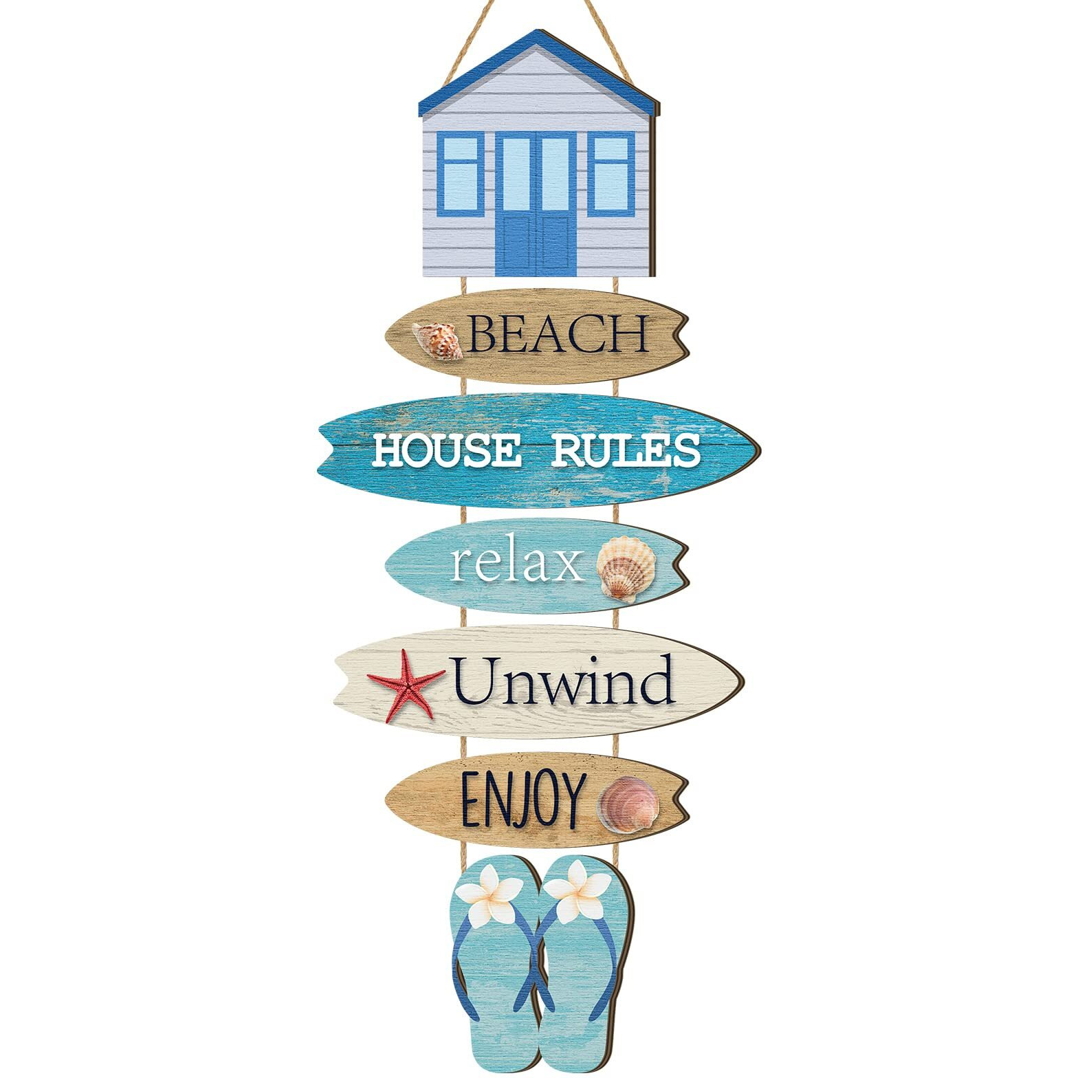 Beach Wall Decor Beach Hanging Wall Sign Beach Bathroom Decor Inspirational Quotes Signs Ocean Wall Art Coastal Decor Nautical Surfboard Outdoor Flip Flop Decor For Bedroom Door Decorations