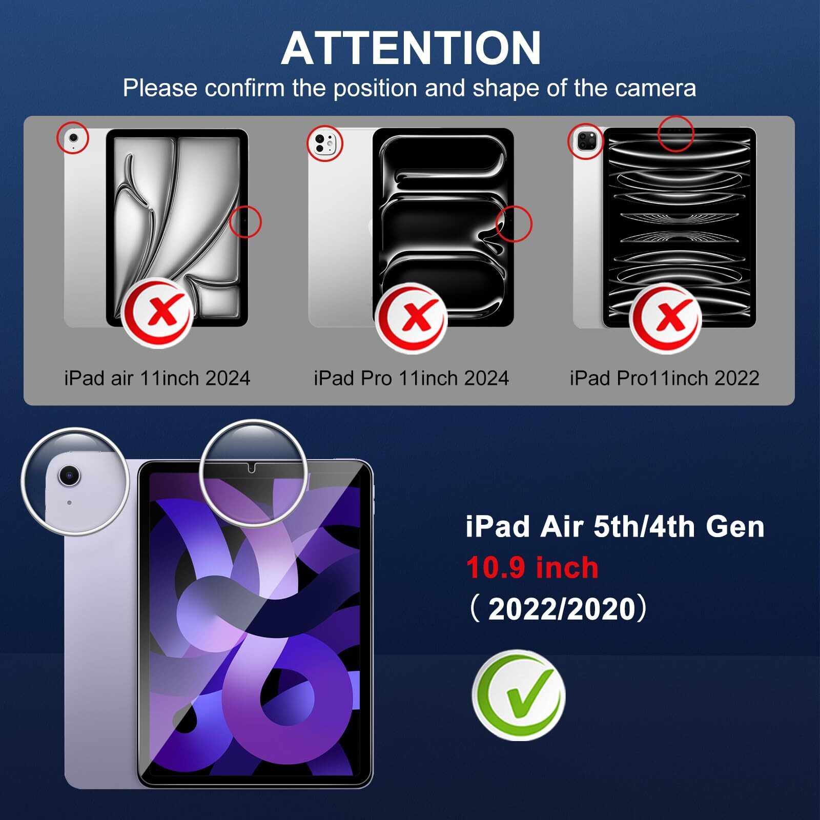 Sparin 3 Pack Screen Protector For Ipad Air 5Th /Ipad Air 4Th 10.9 Inch  Tempered Glass For Ipad Air 5/4 Generation (2022&2020)  Apple Pencil Compatible