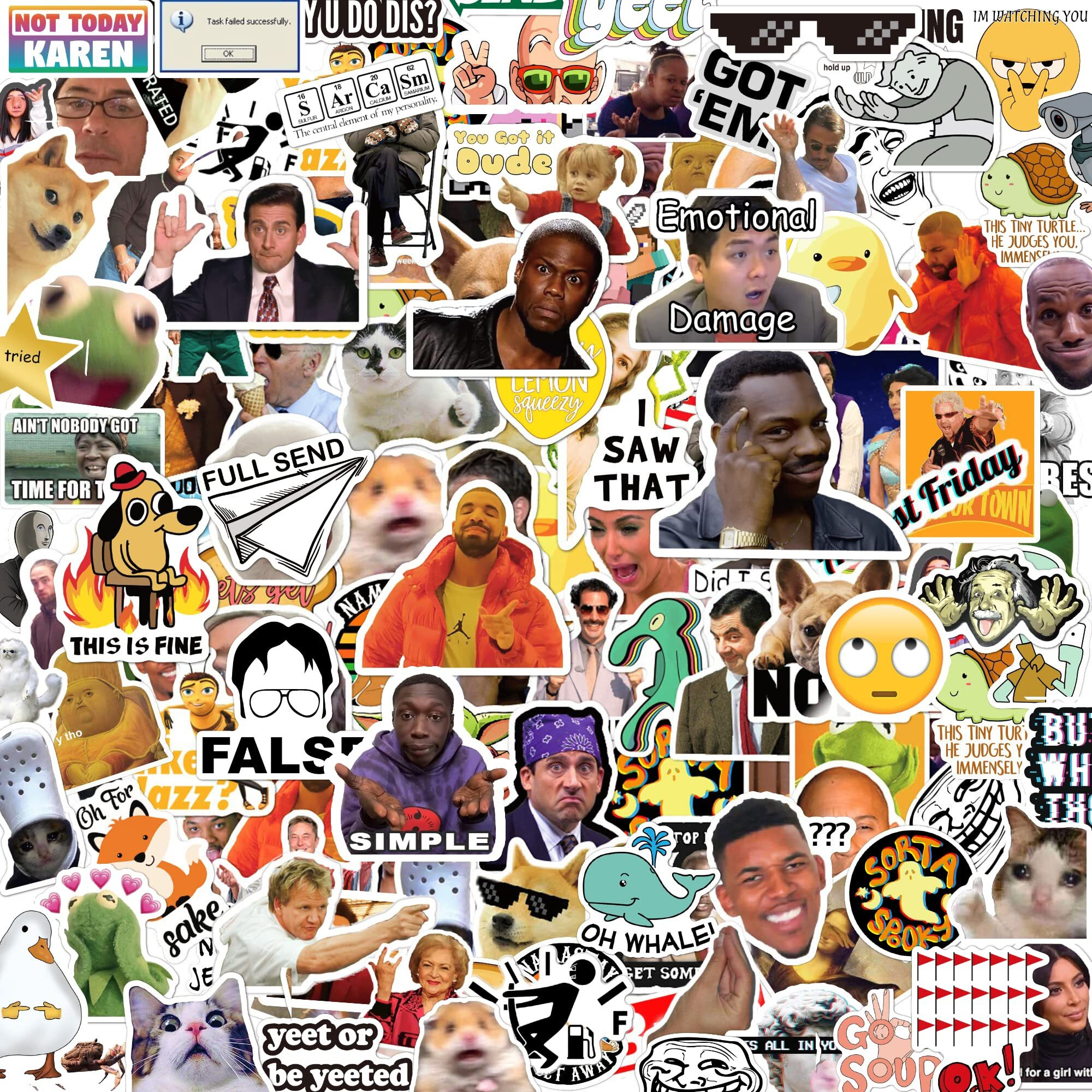 306Pcs Funny Meme Vinyl Stickers Pack  Large Bulk Sticker For Laptop  Phone  Water Bottles  Computer... Vine Sticker Decal Diy DCor For Bumper Wall