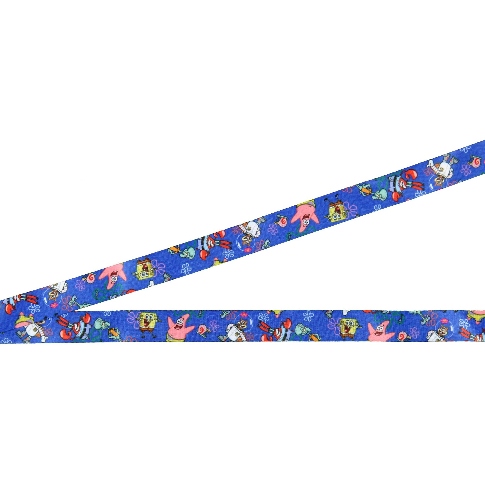 Spongebob Squarepants Lanyard Breakaway Id Badge Holder With Character Rubber Charm And Collectible Sticker