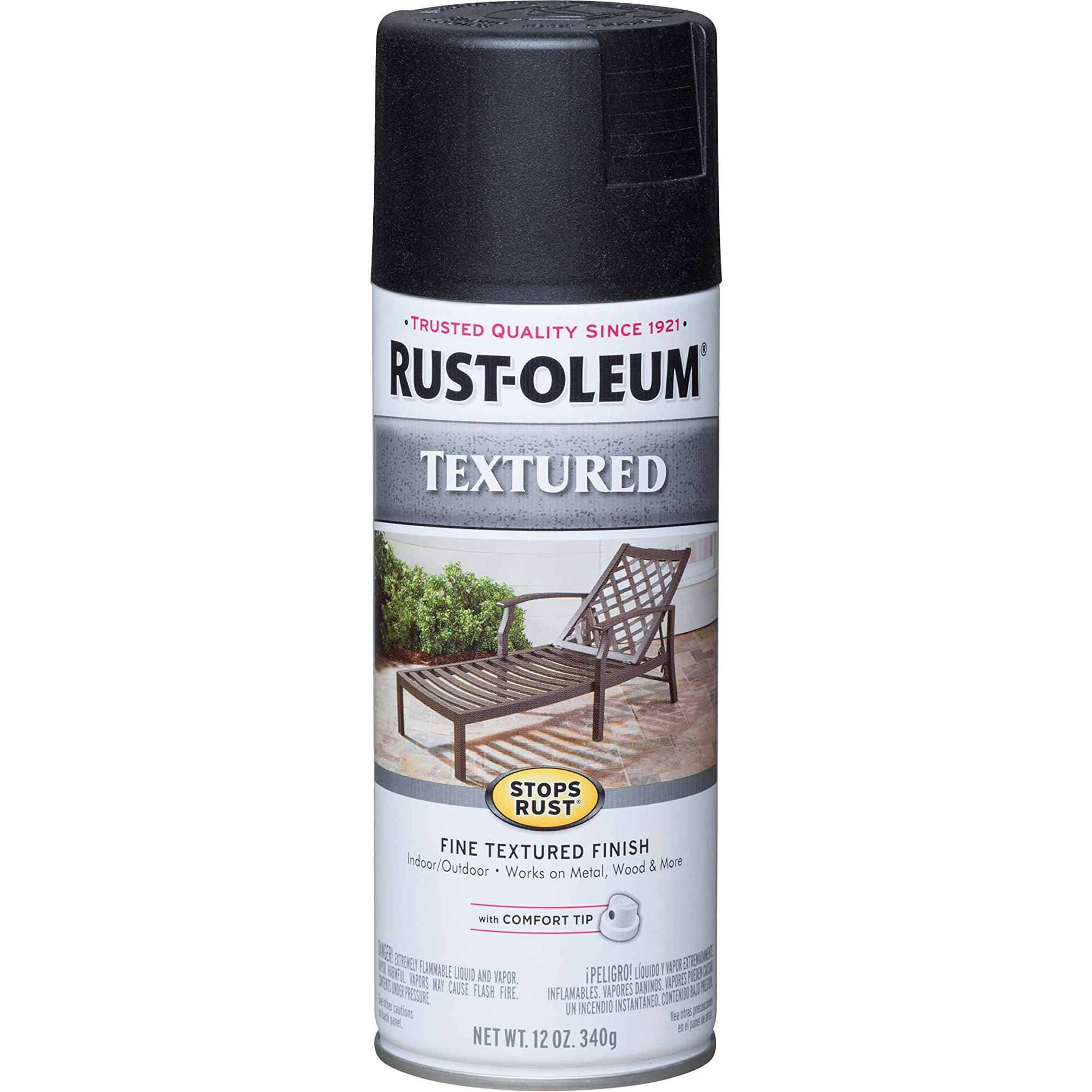 Rust-Oleum 7220830 Textured Spray Paint  12 Oz  Black
