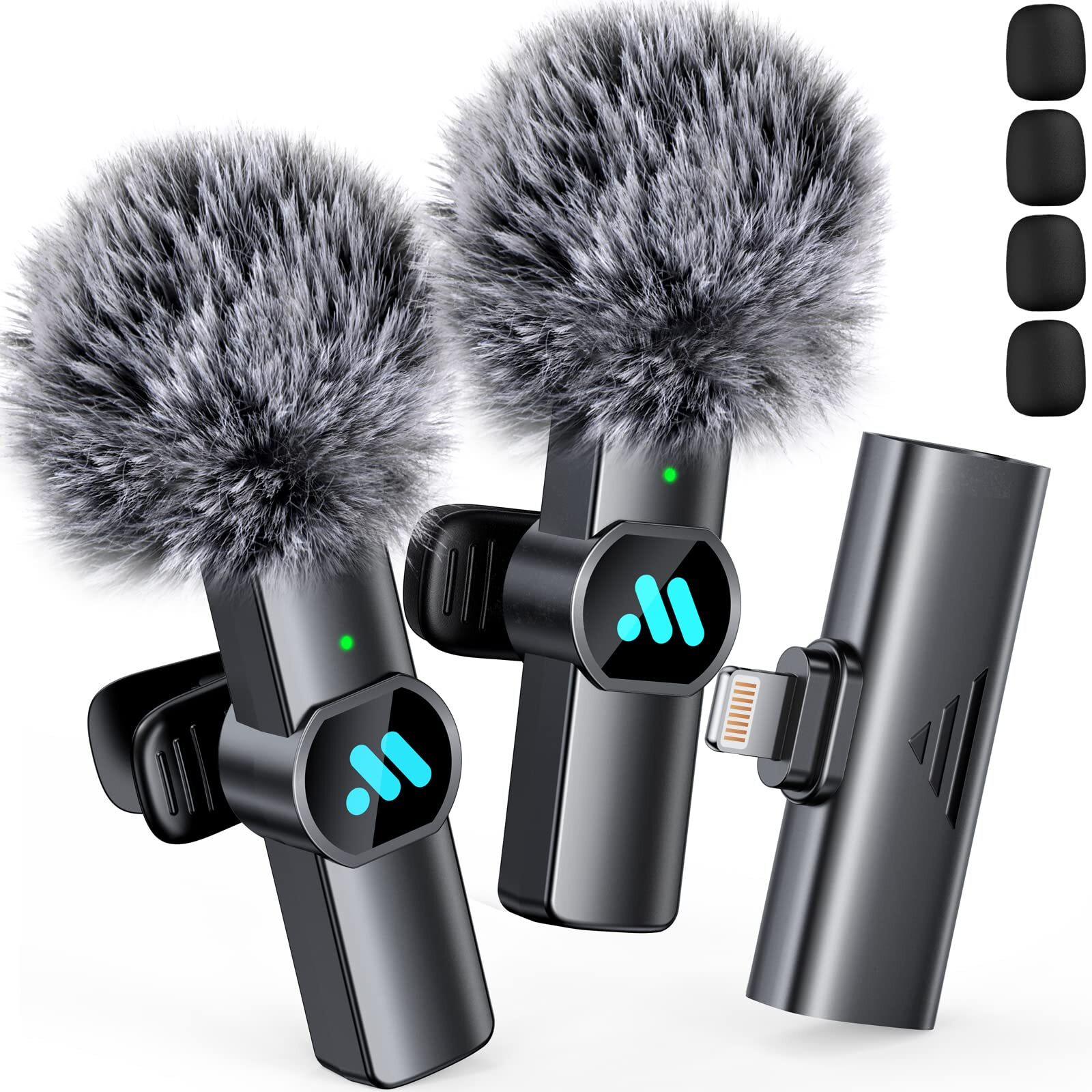 Leettus 2Pcs Lavalier Wireless Microphone For Iphone Ipad  Wireless Microphone For Video Recording  Game Live Streaming  Interviews  Youtube  Tiktok  Vlog(For Iphone 14 And Below)