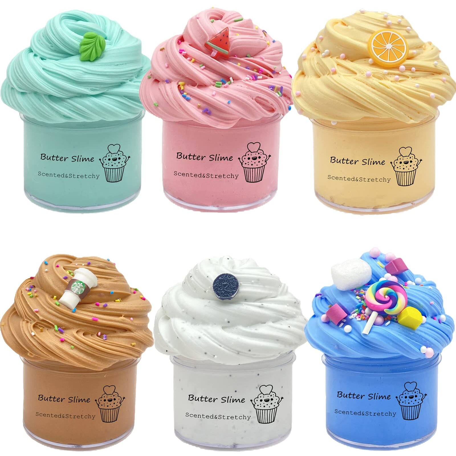 Butter Slime Kit 6 Pack Pre Made Sludge Toy For Party Favors  Super Soft And Non-Sticky  Easter Egg Fillings Christmas Stocking Stuffers  Gifts For Kids Girls Boys