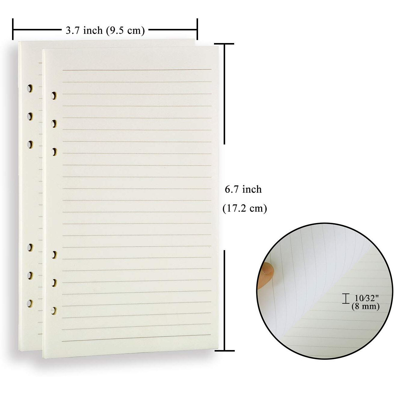 Antner A6 Refill Paper 3 Pack 45Pcs A6 Binder Paper Planner Inserts  2 Pack 160Pcs Neon Sticky Tabs  A6 Binder Pockets  Binder Dividers  A6 Lined Filler Paper For A6 Personal Planner Notebook Journal