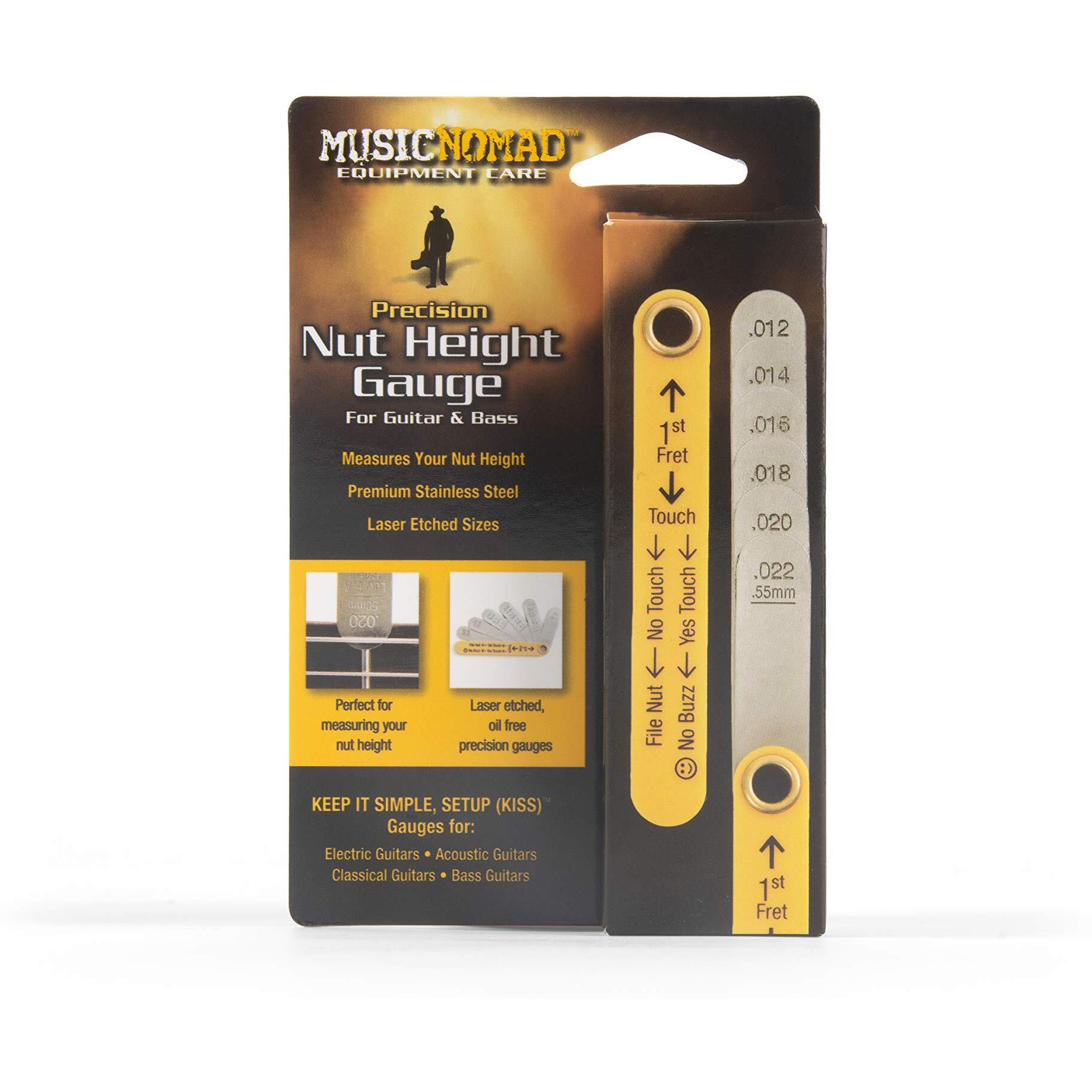 Musicnomad Precision Nut Height Slotting Gauge Tool (Mn601)  Silver