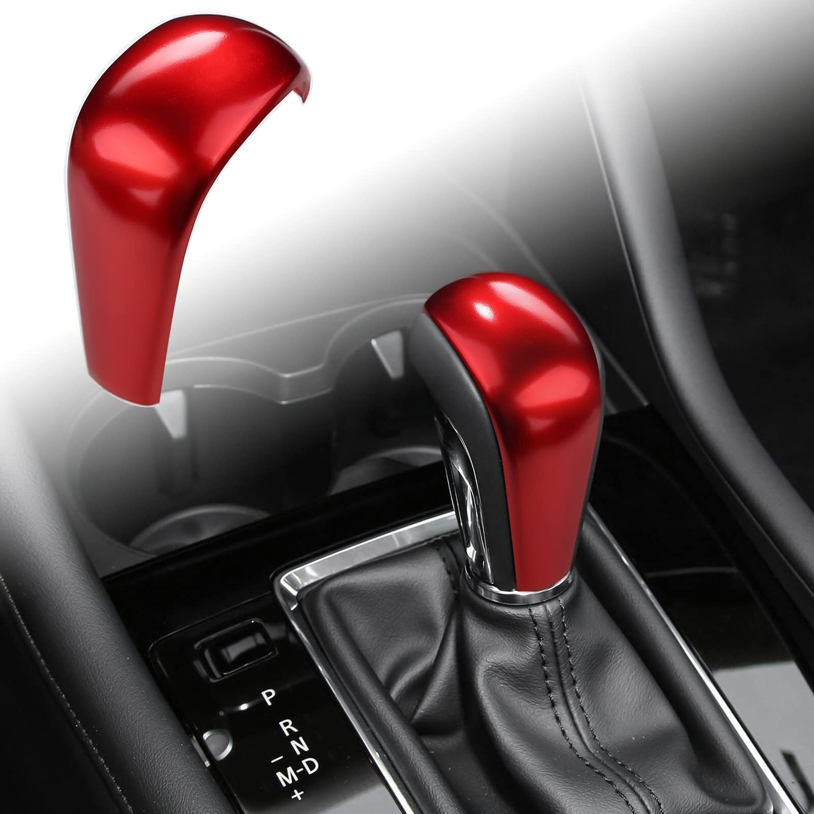Anfokas For Mazda 3 Cx-30 2024 2023 2022 2021 2020 For Mazda Cx-50 2024 2023 Accessories Sporty Car Auto Gears Panel Gear Shift Knob Cover Trim Cap -Red