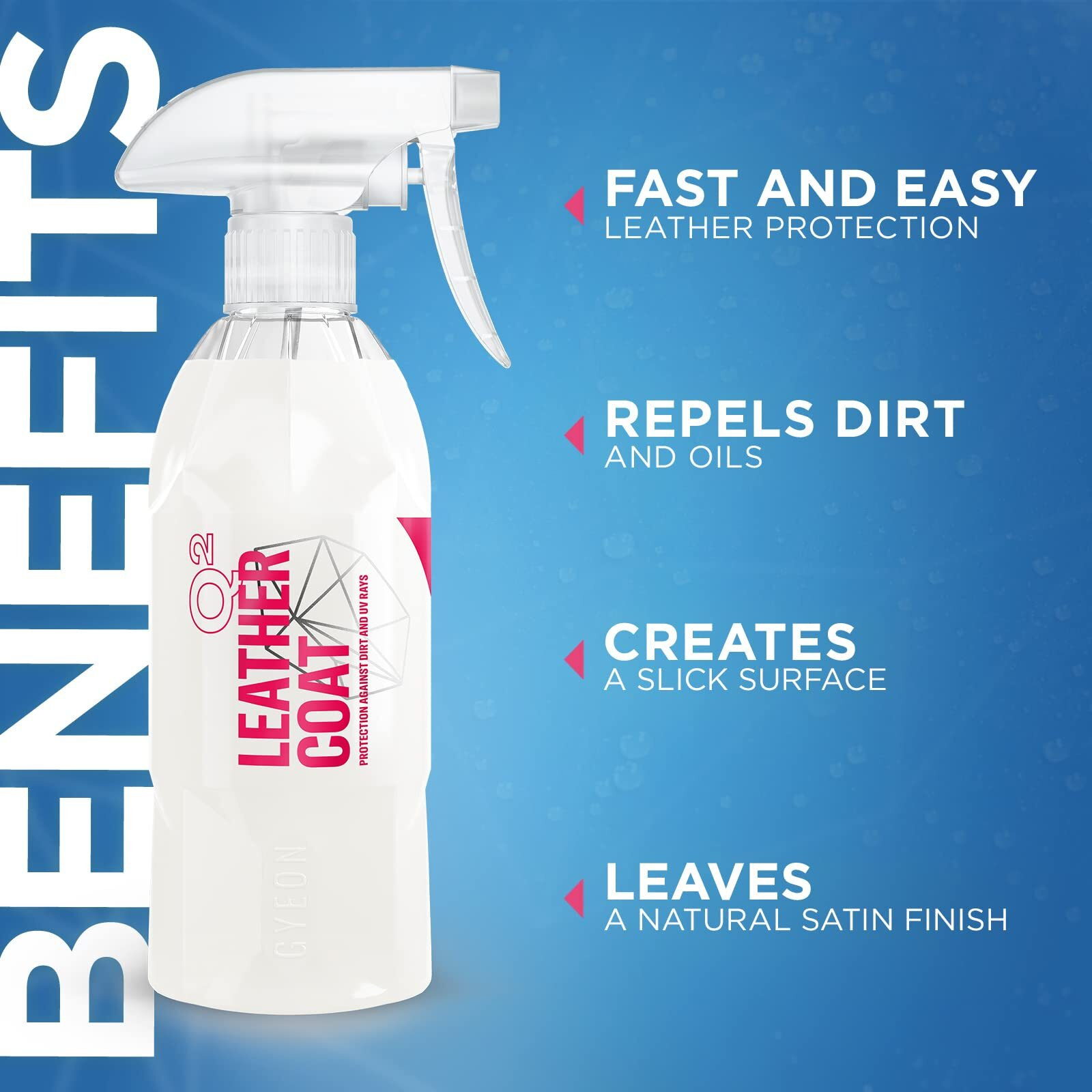 Gyeon Quartz Q Leathercoat - Easy To Use Leather Protection  Water Based  Wipe On Wipe Off  Non Greasy Satin Finish  Highly Repellent And Prevents Uv Fading