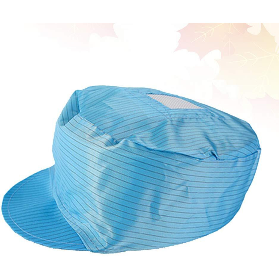 Funzzy 5 Pcs Anti-Static Cap Dustproof Cap Breathable Hat Cleanroom Factory Working Caps For Women Men (Blue)