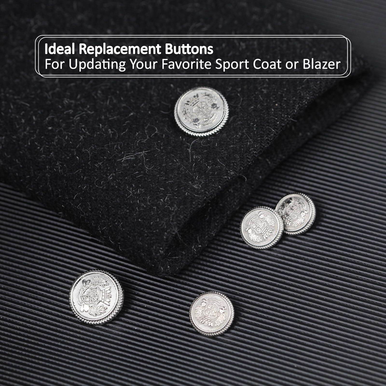 14 Pieces Silver Metal Blazer Button Set 23Mm 18Mm Blazer Buttons Men Metal Suit Buttons For Men Silver Buttons For Blazer Suits Sport Coat Uniform Jacket