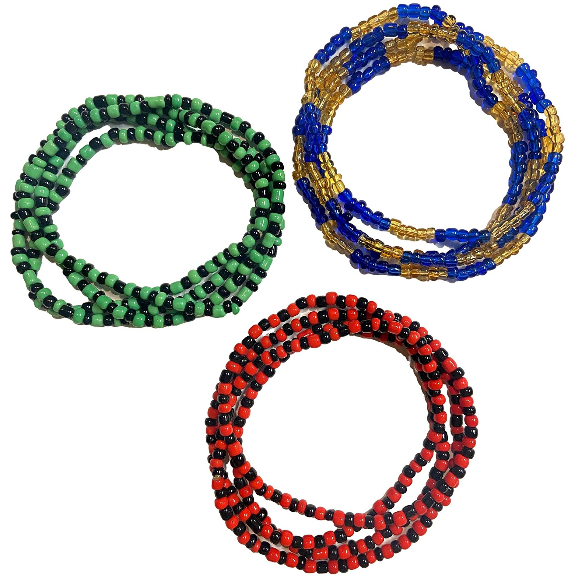 Qoyki Collares De Guerreros Elegua  Ogun  Ochosi | Collares De Santeria | Elekes De Guerrero Santeria | Abalorio Elekes Elegua  Oggun Ochosi Beads