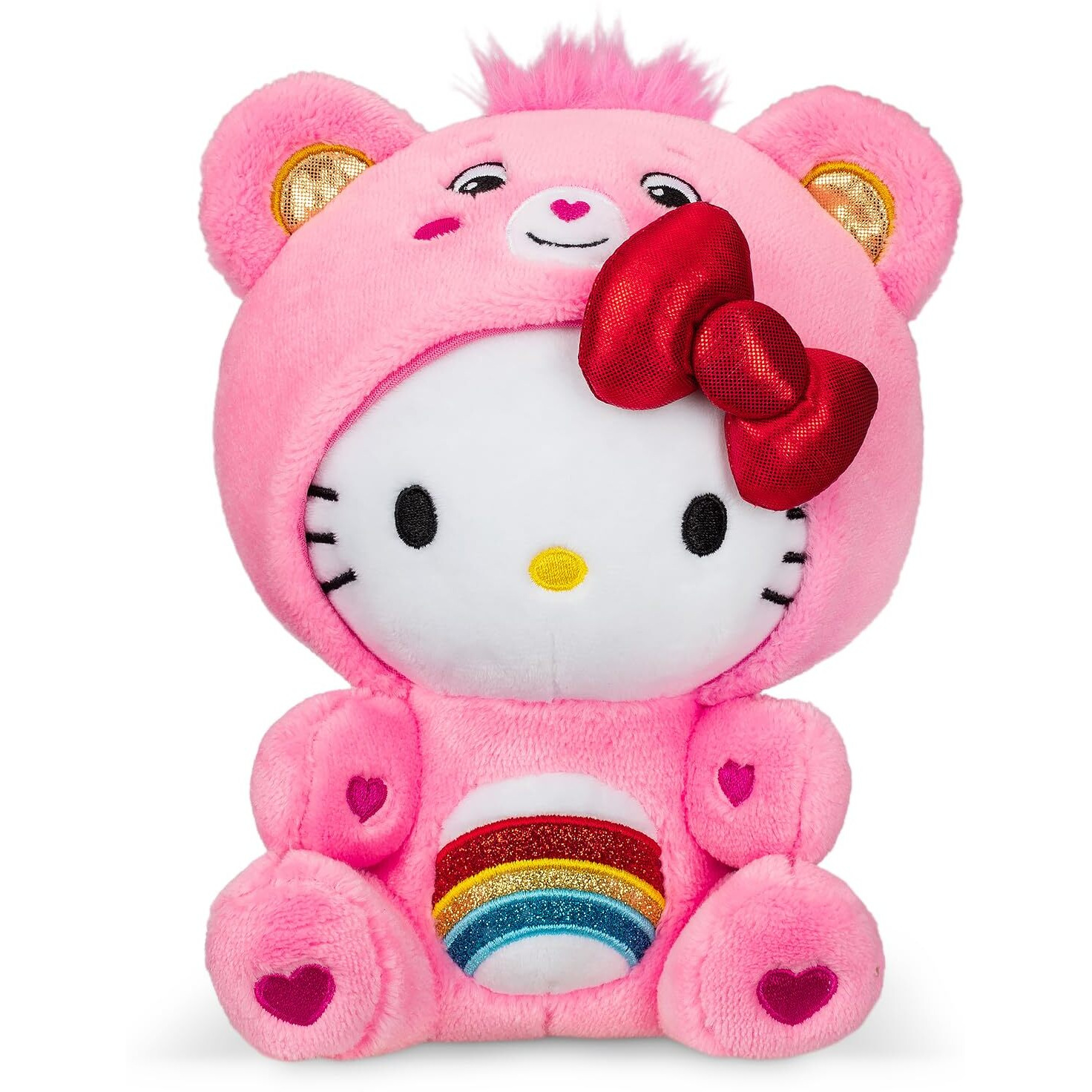 Care Bears Hello Kitty Dressed As Cheer Bear 8"" Fun-Size Plush - Soft  Huggable Bestie - Good For Girls And Boys  Employees  Collectors  Ages 4+
