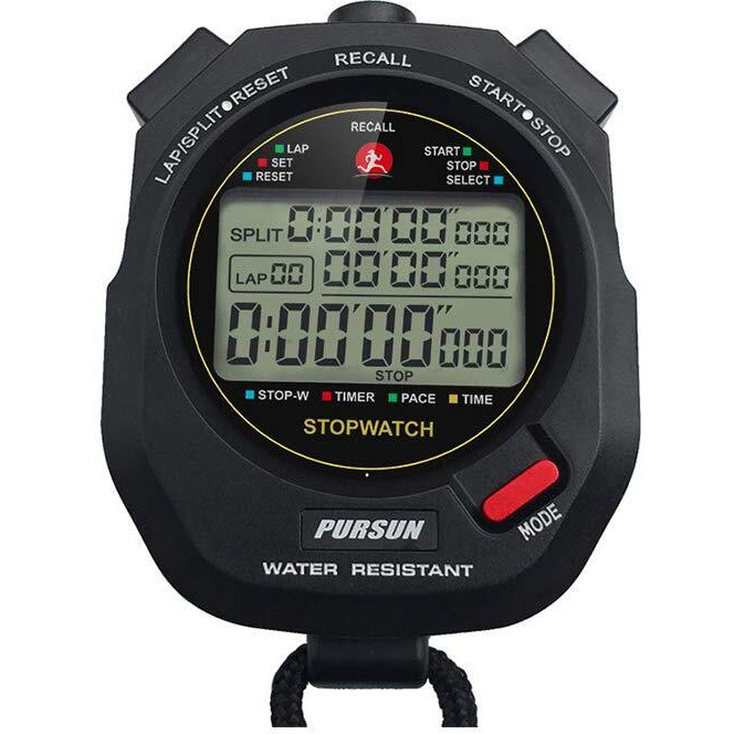 Professional Timer Stopwatch  Digital Sports Stopwatch With Countdown Timer  100 Lap Memory  0.01 Second Timing Water Resistant Multi Functional Stopwatch For Swimming Running Training Etc