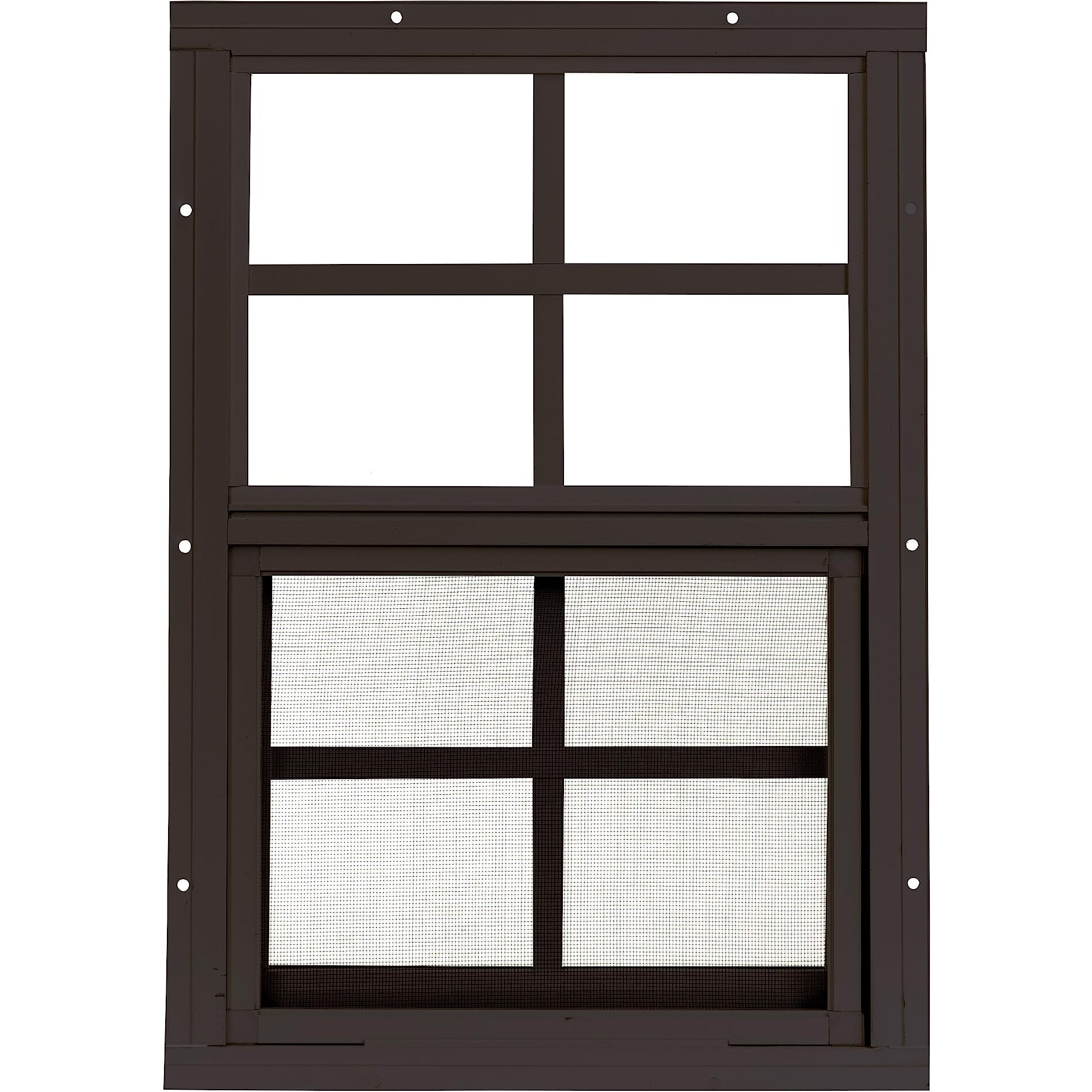 Shed Window 12"" W X 18"" H  Flush Mount Brown For Sheds  Playhouses  And Chicken Coops 1 Pk (W1218Br-Bx1)