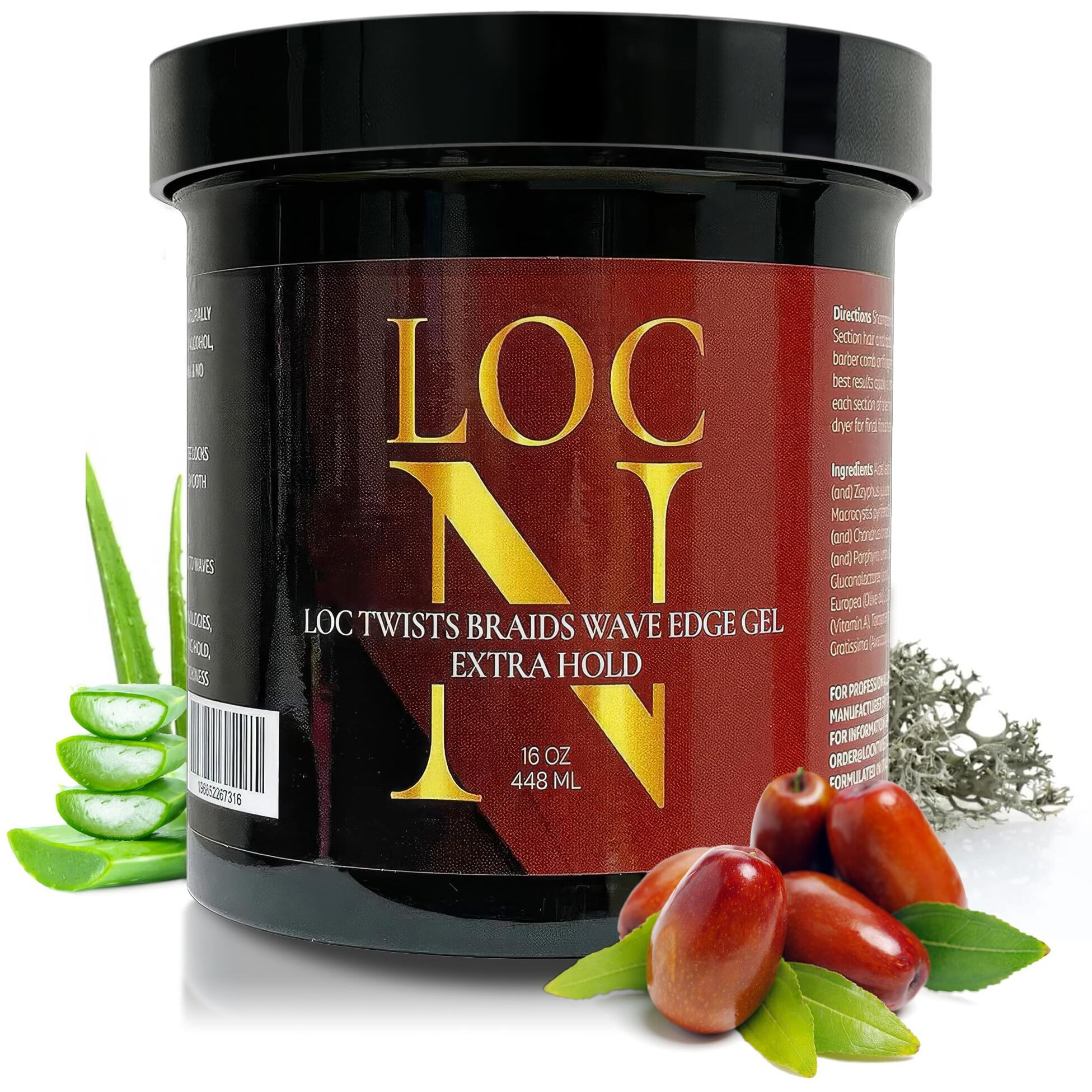 Loc N Twist Braids & Edge Control Gel - Extra Hold 16Oz | For Locs  Twists  Braids  Cornrows  Wraps & Edges | Non-Greasy  Natural Ingredients  All Hair Types