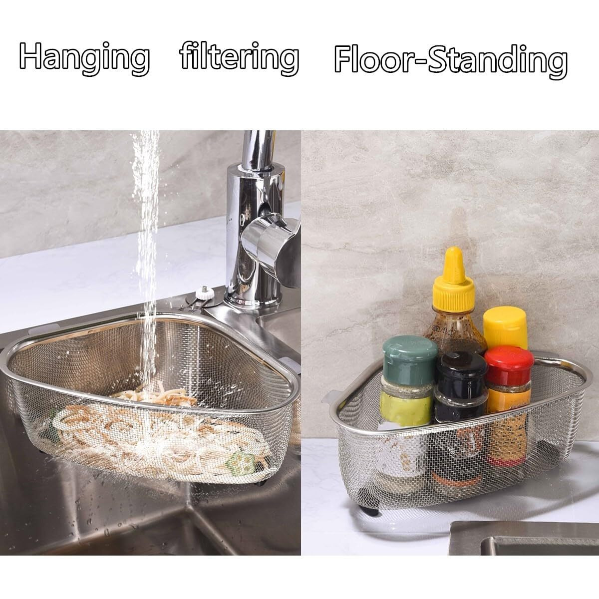 Qimmygs Kitchen Triangle Corner Sink Strainer For Kitchen Sink  Stainless Steel Food Catcher Strainer For Kitchen Waste  Vegetable  Fruits