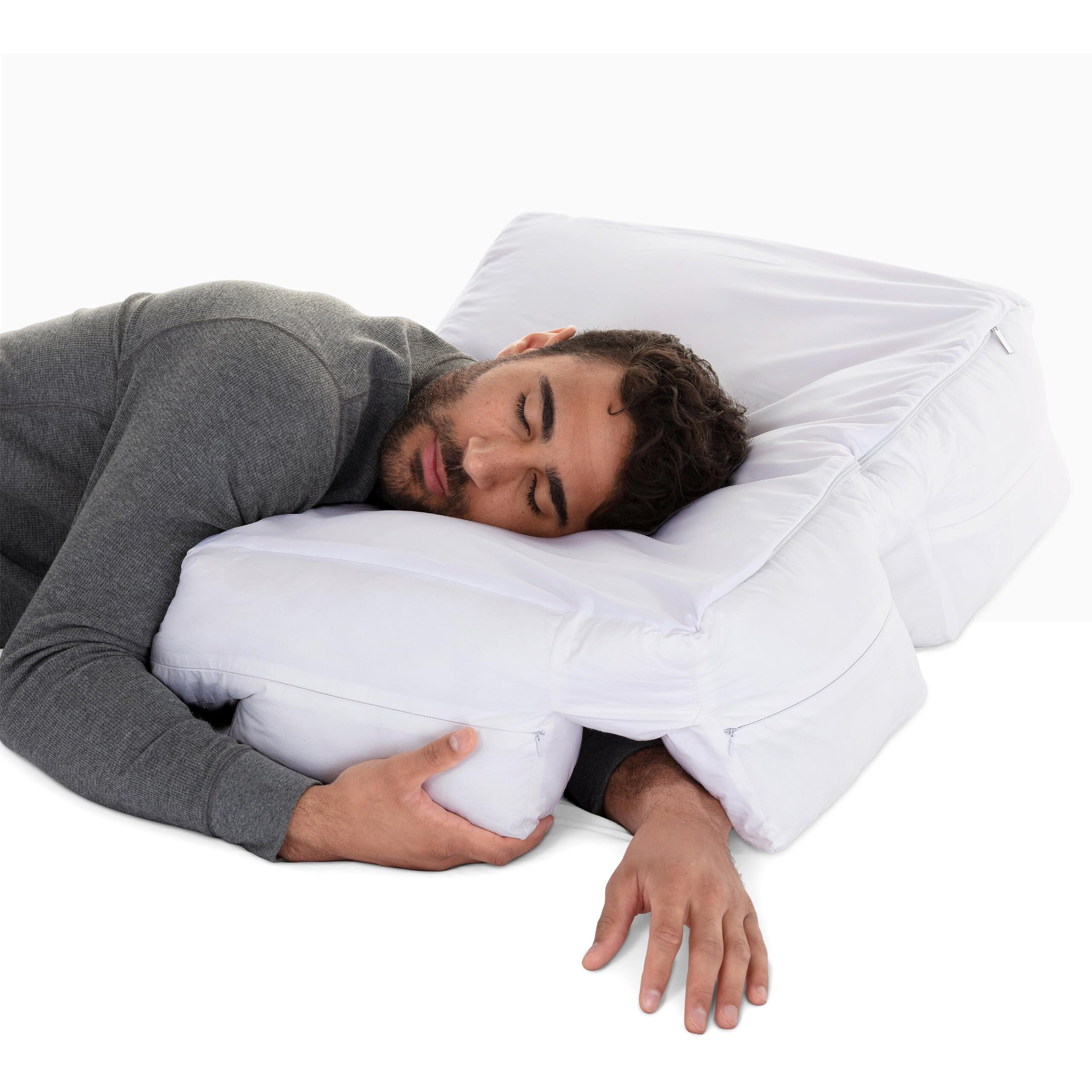 Wife Pillow Side Sleeper Pillow With Arm Hole - Shoulder Relief Pillow With Arm Tunnels For Neck And Shoulder Pain For Many Sleeping Positions - Down Alternative Fiber Fill  Medium Soft Support