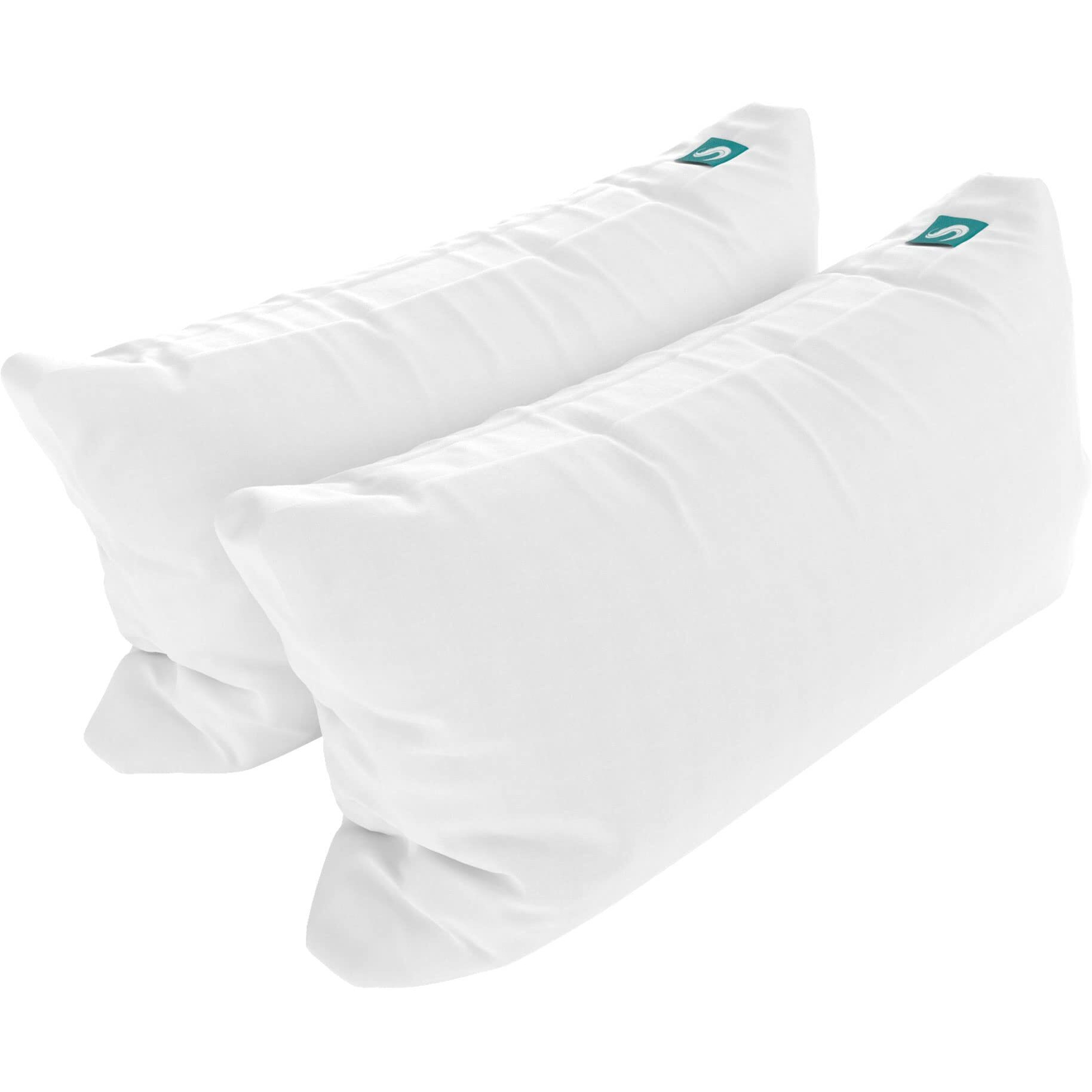 Sleepgram Bed Support King Size Hypoallergenic Cool Sleeping Loft Soft Pillows With Machine Washable Microfiber Covers  White (2 Pack)