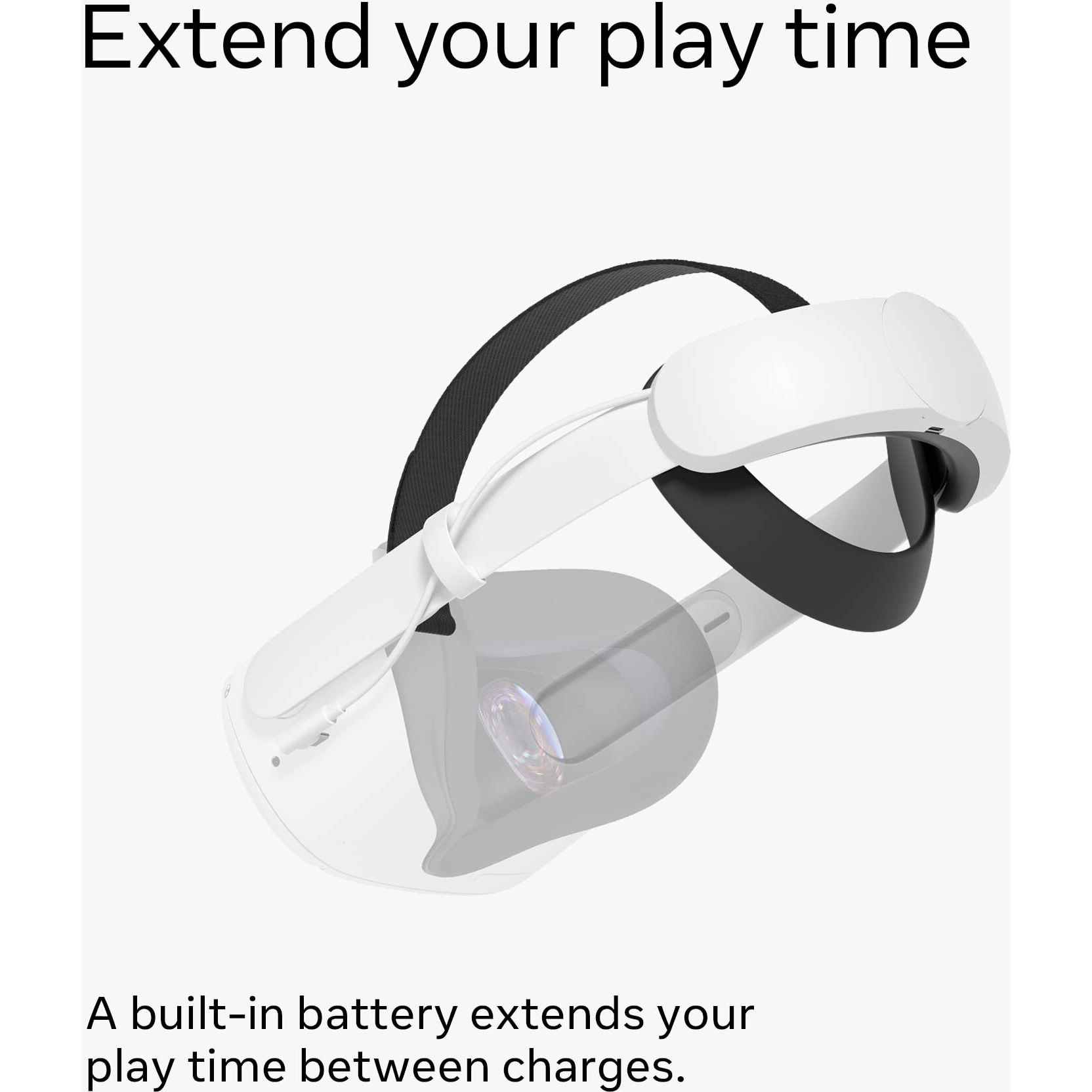 Meta Quest 2 Elite Strap With Battery For Enhanced Comfort And Playtime In Vr  Black/White